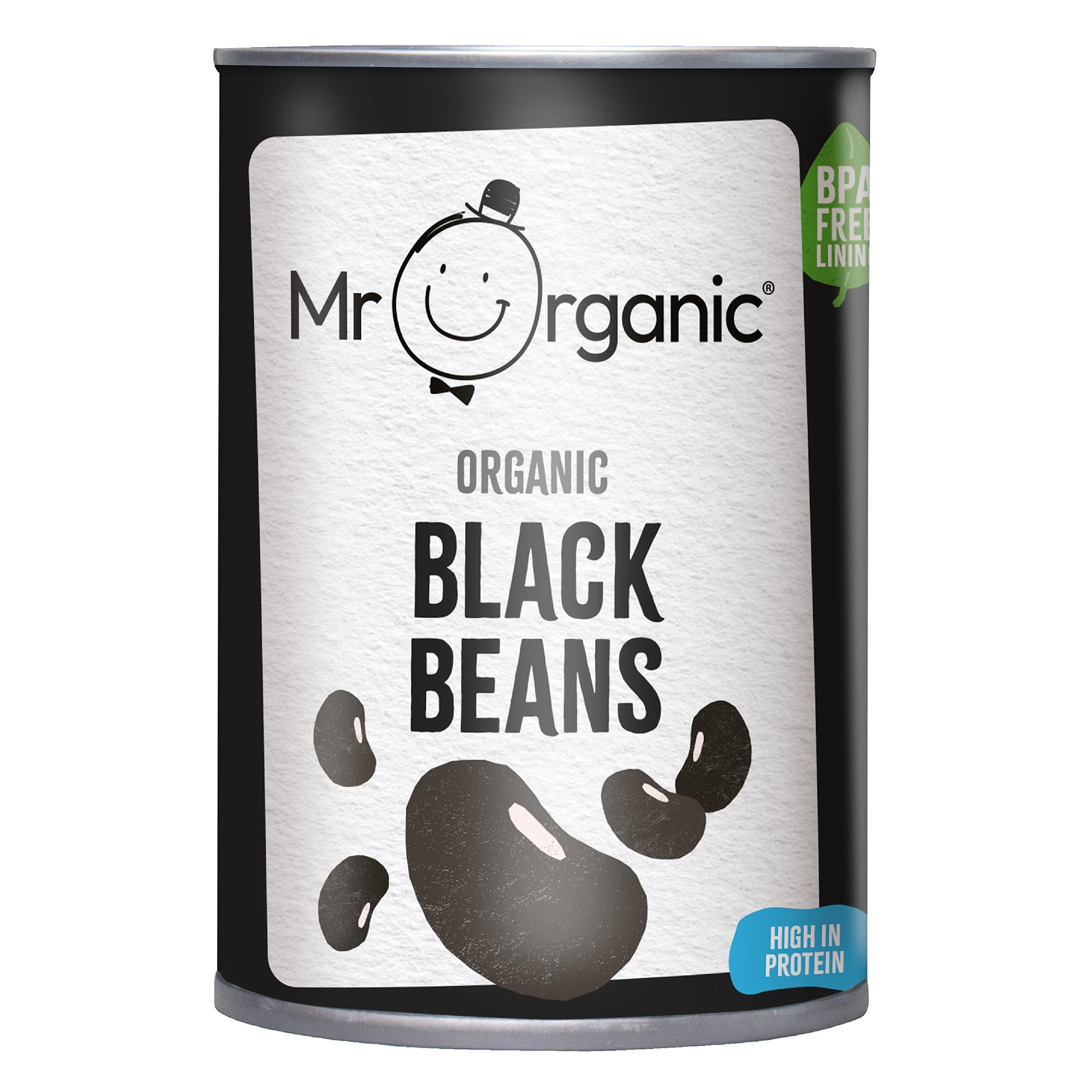Mr Organic Black Beans - Organic, Ready to Eat | 400g Whole Beans