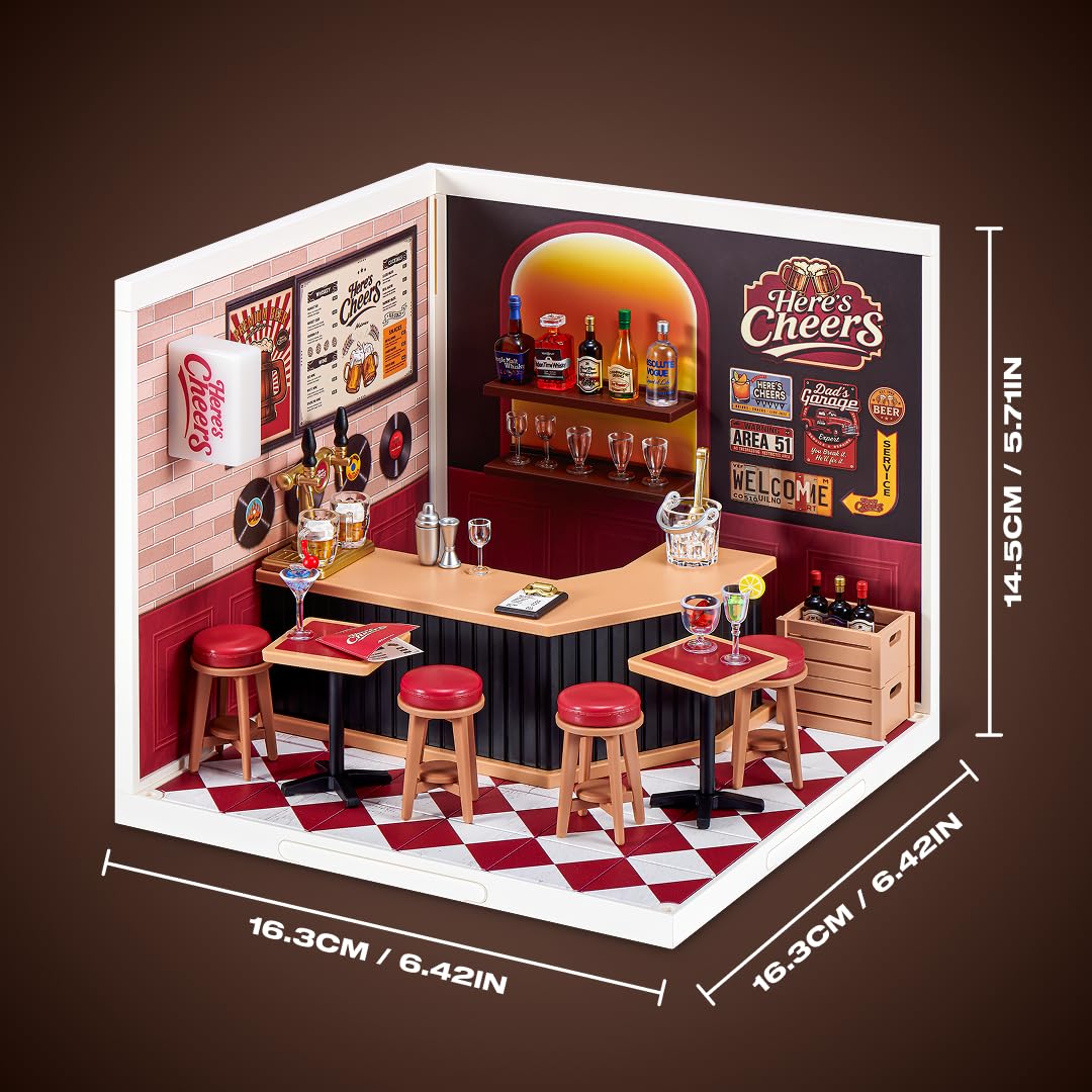 Mini Brands Spaces Here's Cheers Playset - Build Your Own Mini World | Plastic | Ages 3+ 6