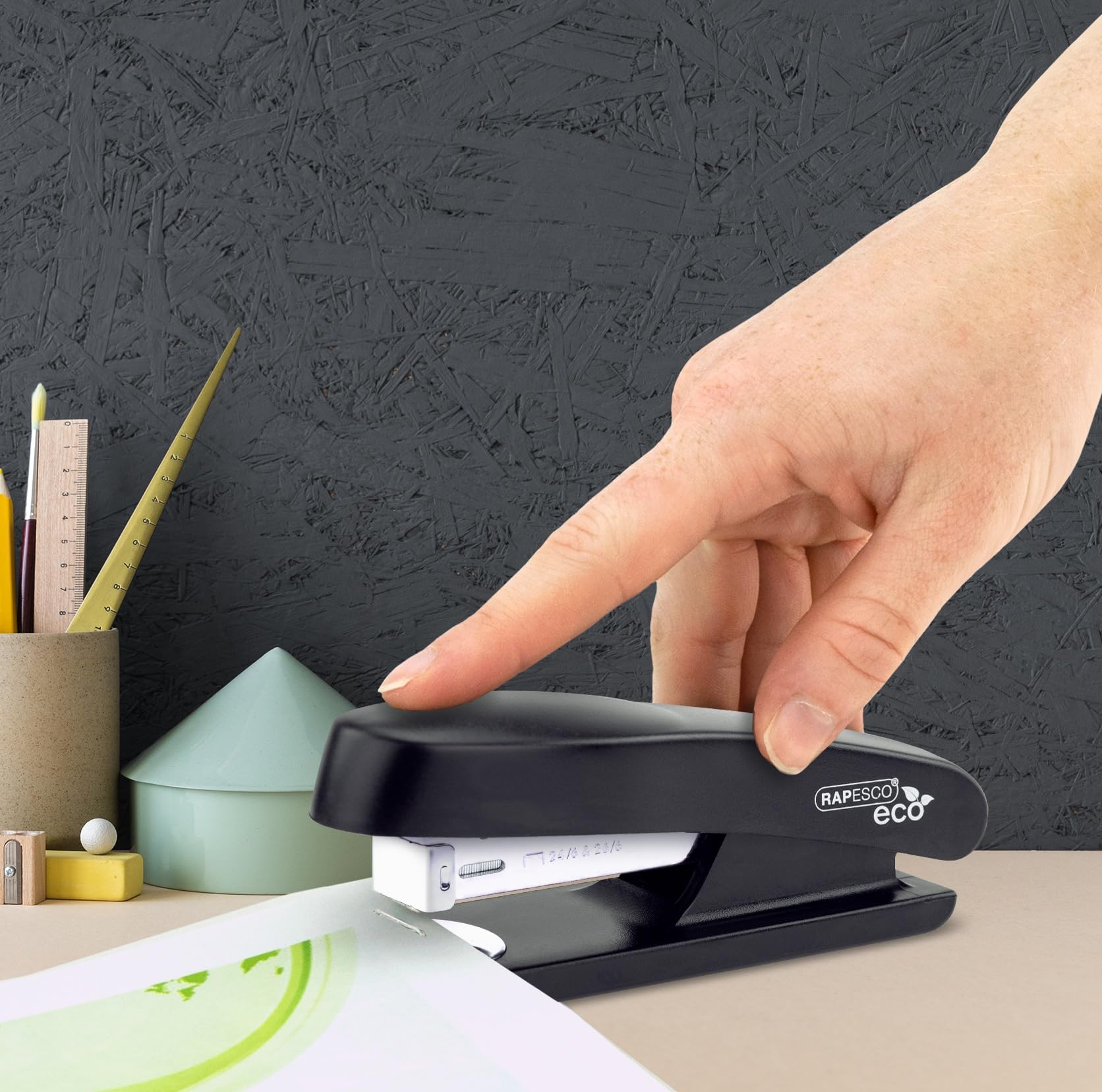 RAPESCO 1756 Business Pack: 4 ECO Half Strip Staplers and 4 Boxes of 1000 26/6 mm Staples