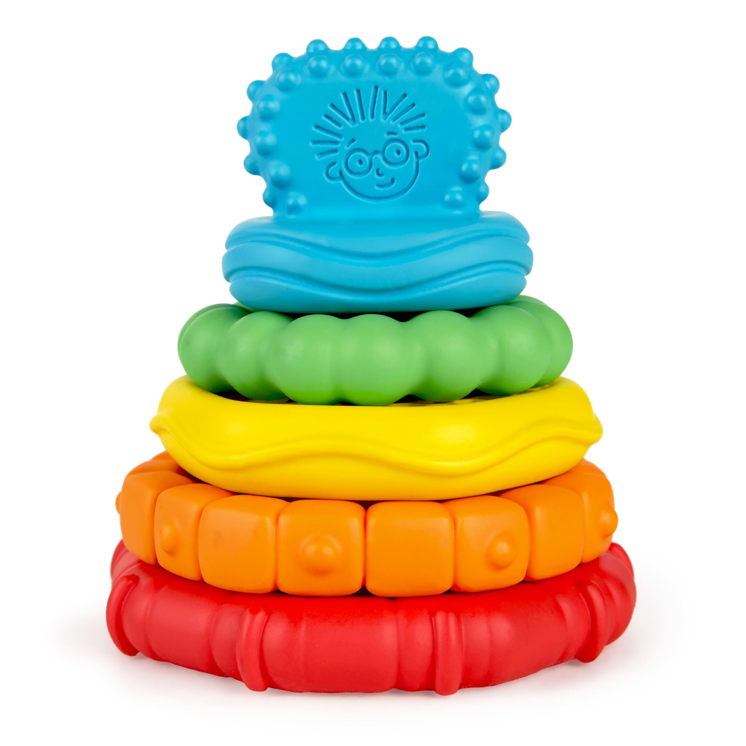 Baby Einstein Stack & Teethe Multi-Textured 5-Piece Teether Toy Set for Ages 3 Months +