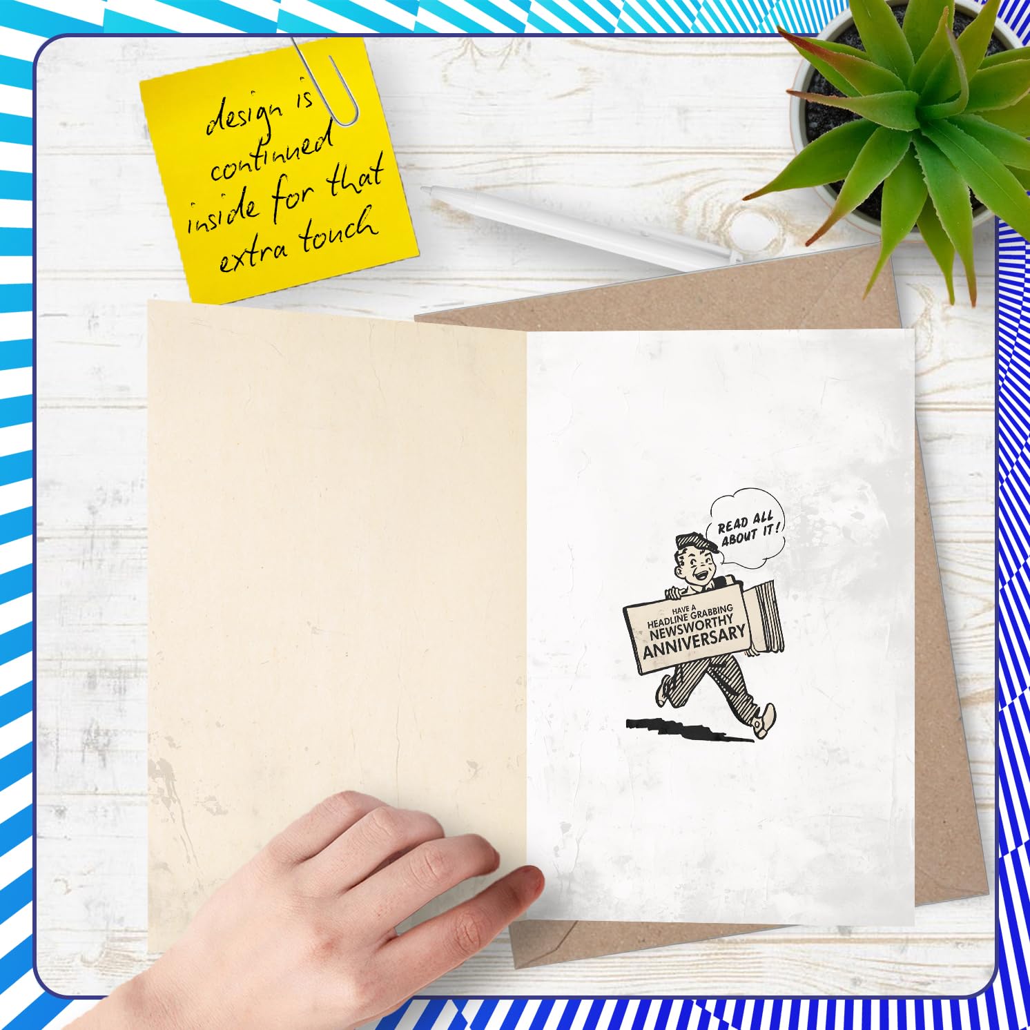Stuff4 19th Anniversary Card for Women Men - Vintage Newspaper Married in 2007 | 5x7 Inch Greeting Card 4