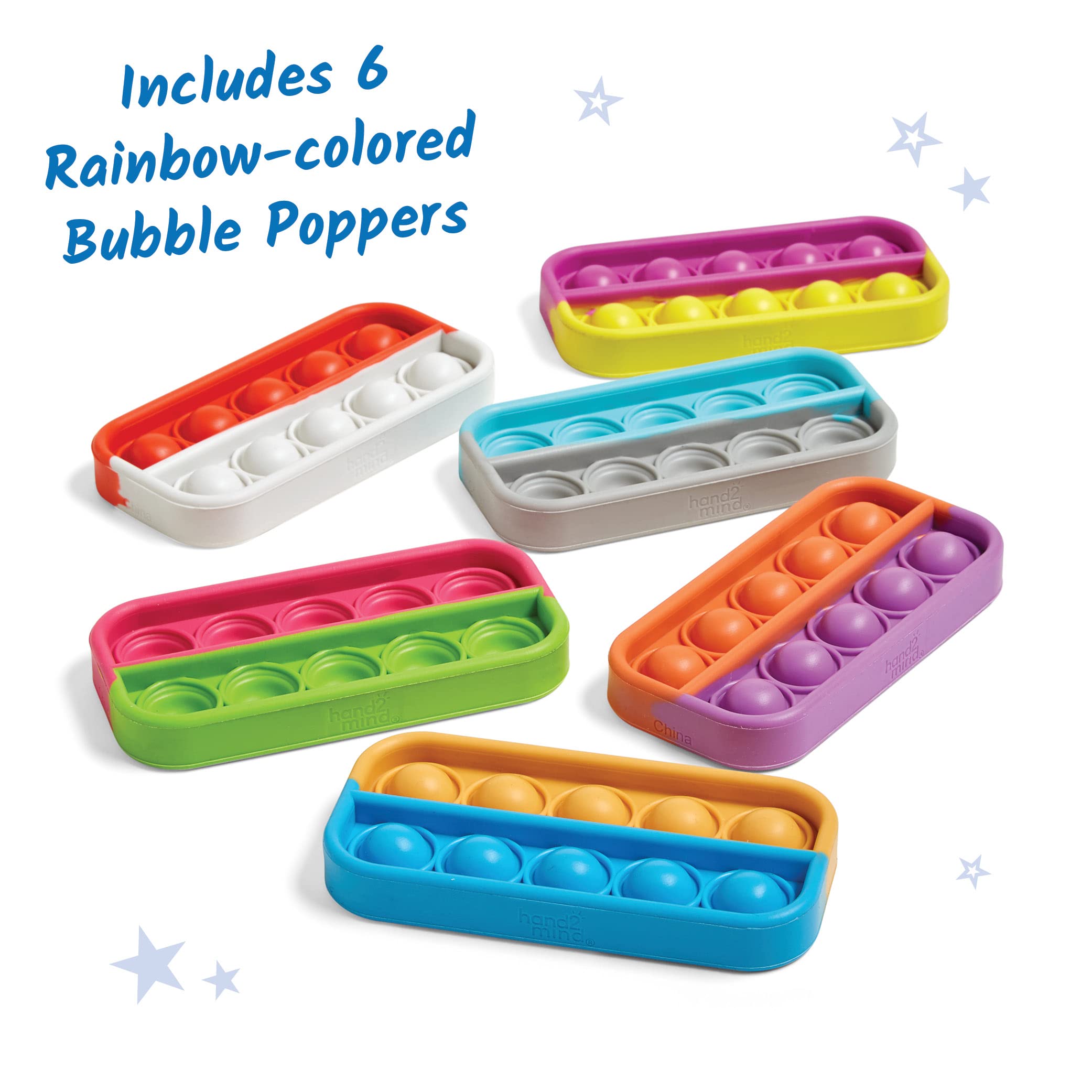 hand2mind Ten Frame Sensory Bubble Poppers - Math Manipulatives & Fidget Toy | Set of 6