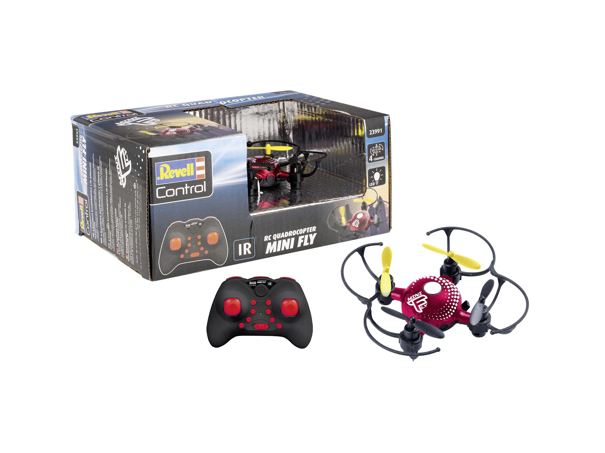 Revell Control Mini Fly I RC Drone - 4 Channel Infrared Mini Quadrocopter for Indoor Use