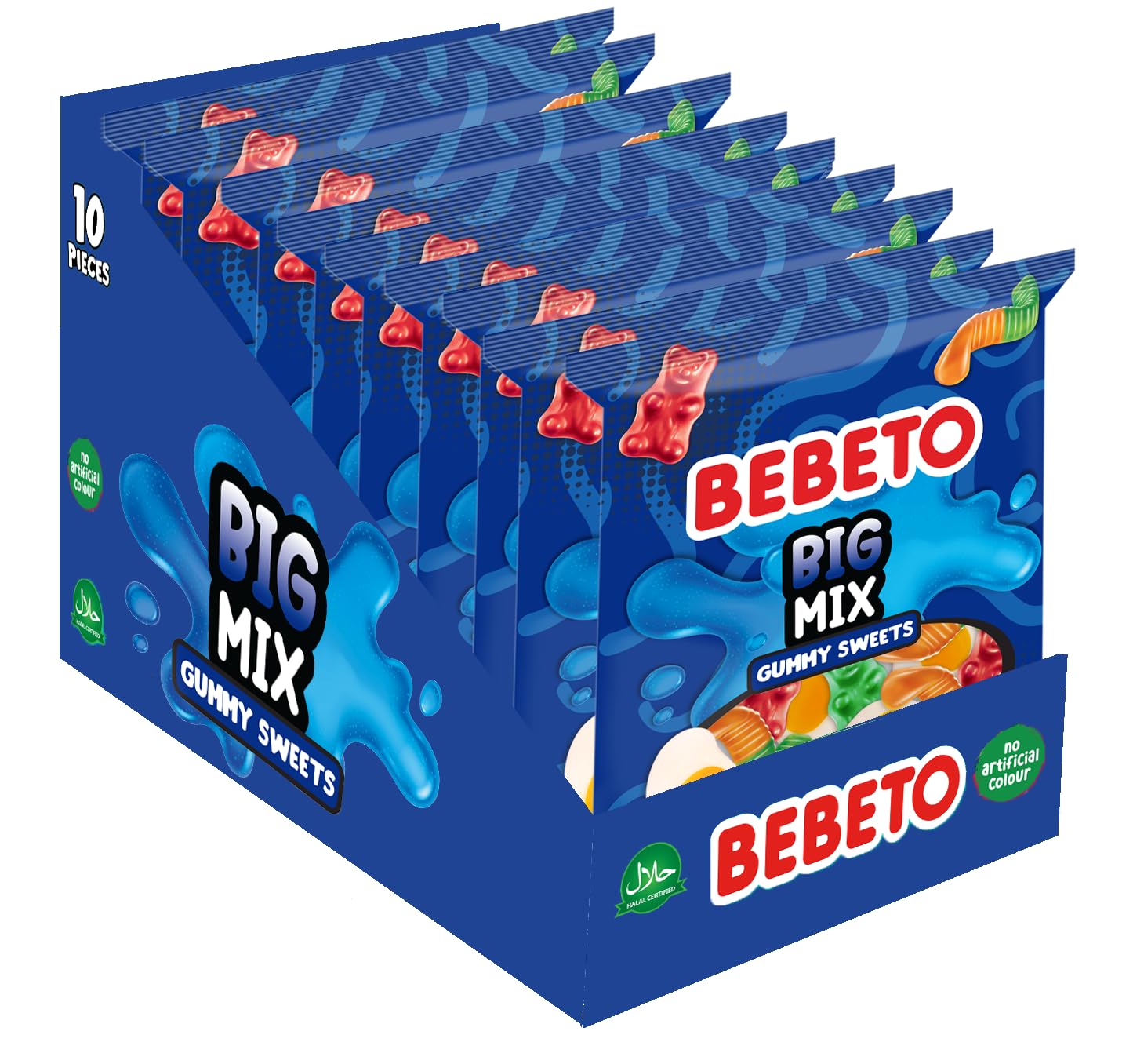 Bebeto Big Mix Fruit & Chewy Gummy Sweets | 150g Bag | 10 Items | No Artificial Colours