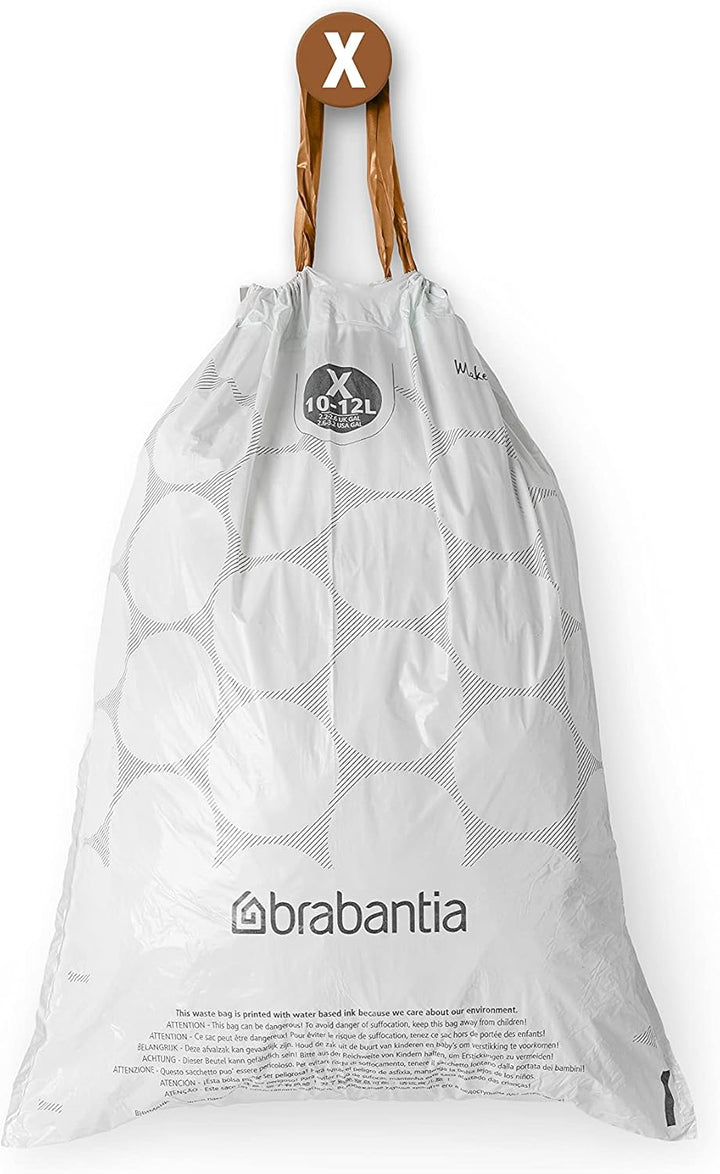 Brabantia - PerfectFit Bin Liners Size X (10-12 Litre) Thick Plastic Trash Bags