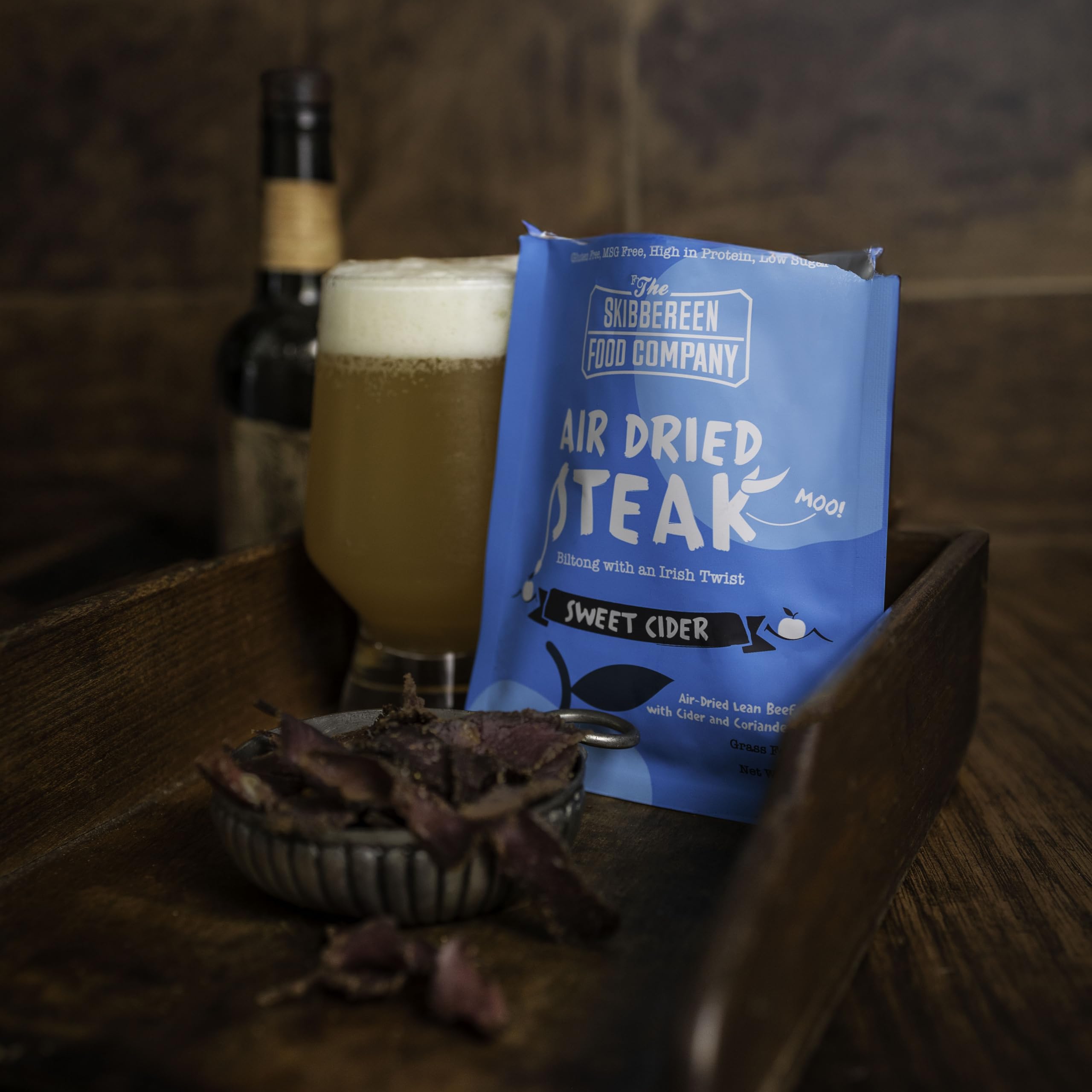 The Skibbereen Food Company Lean Beef Biltong Bites - Sweet Cider Flavor | 8 x 30g Pack | High Protein, Gluten Free 3