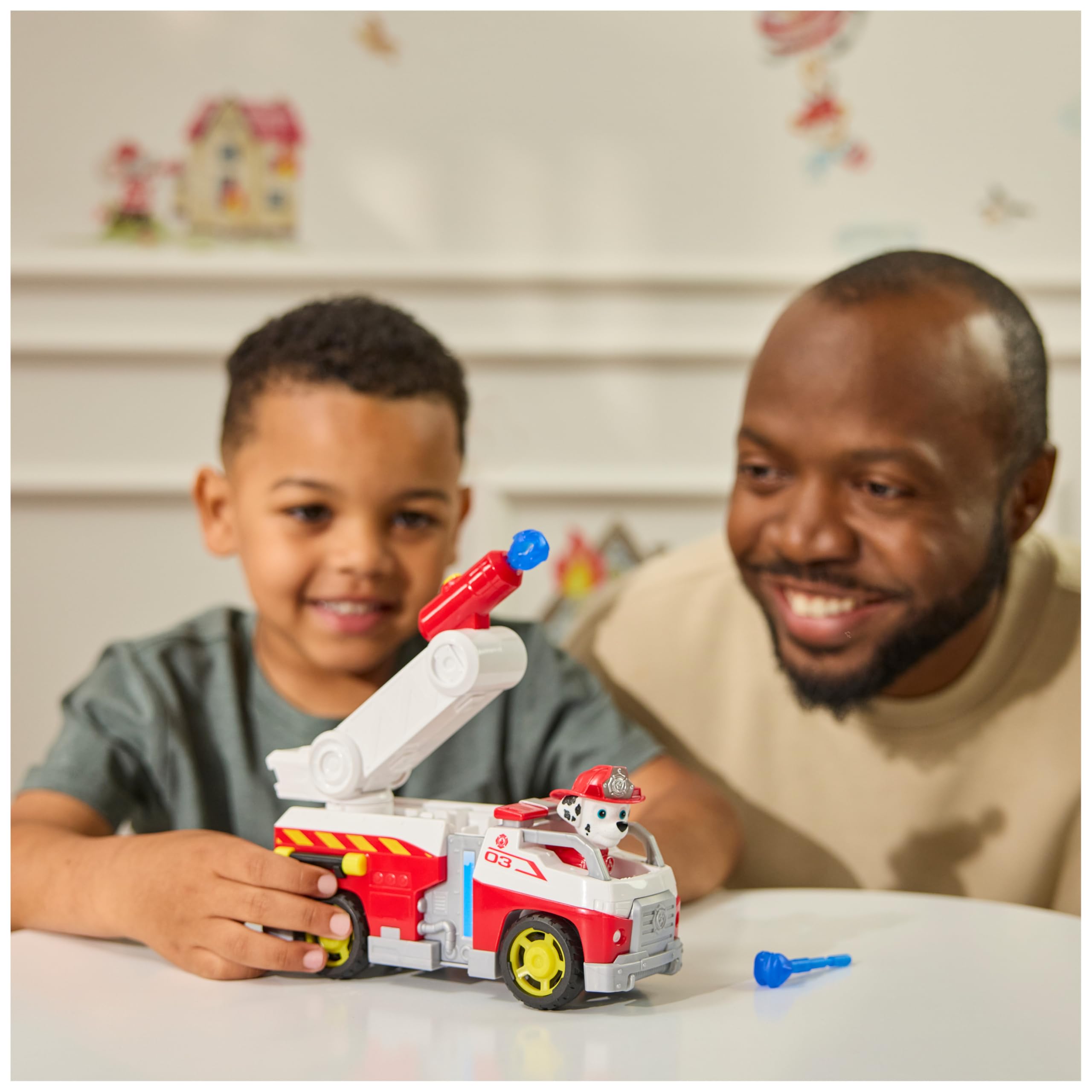 Paw Patrol Marshall Rescue Fire Engine with Action Figure & Projectile Launcher - Fire Truck Toy for Kids 3+ 3