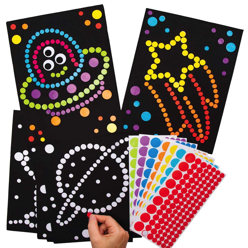 Baker Ross Solar System Sticker Art Kit - Dotty Picture Craft for Kids, Pack of 8 1