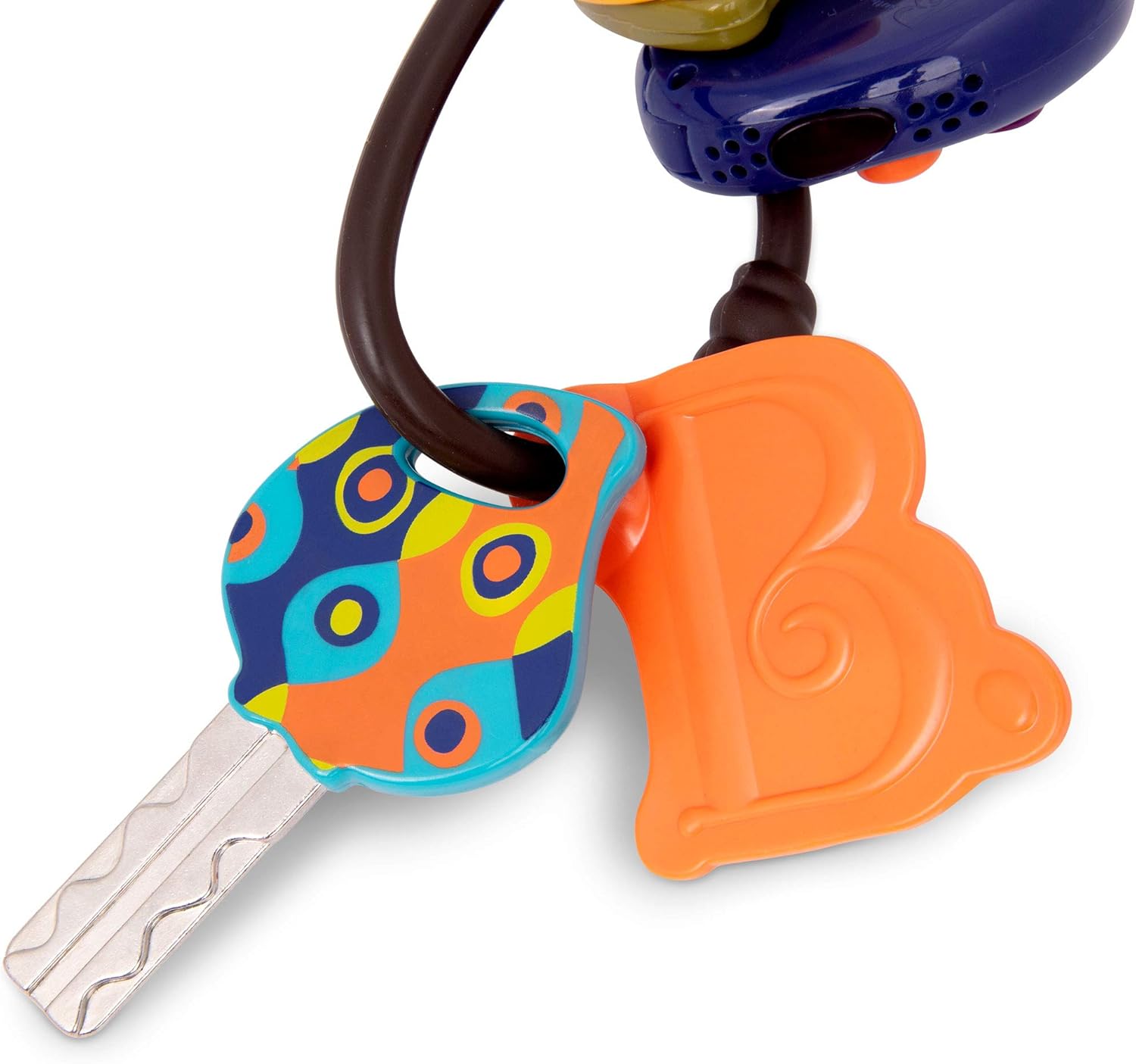 B. toys LucKeys - 4 Textured Toy Car Keys with Flashlight & Sounds for Toddlers - Blue 2