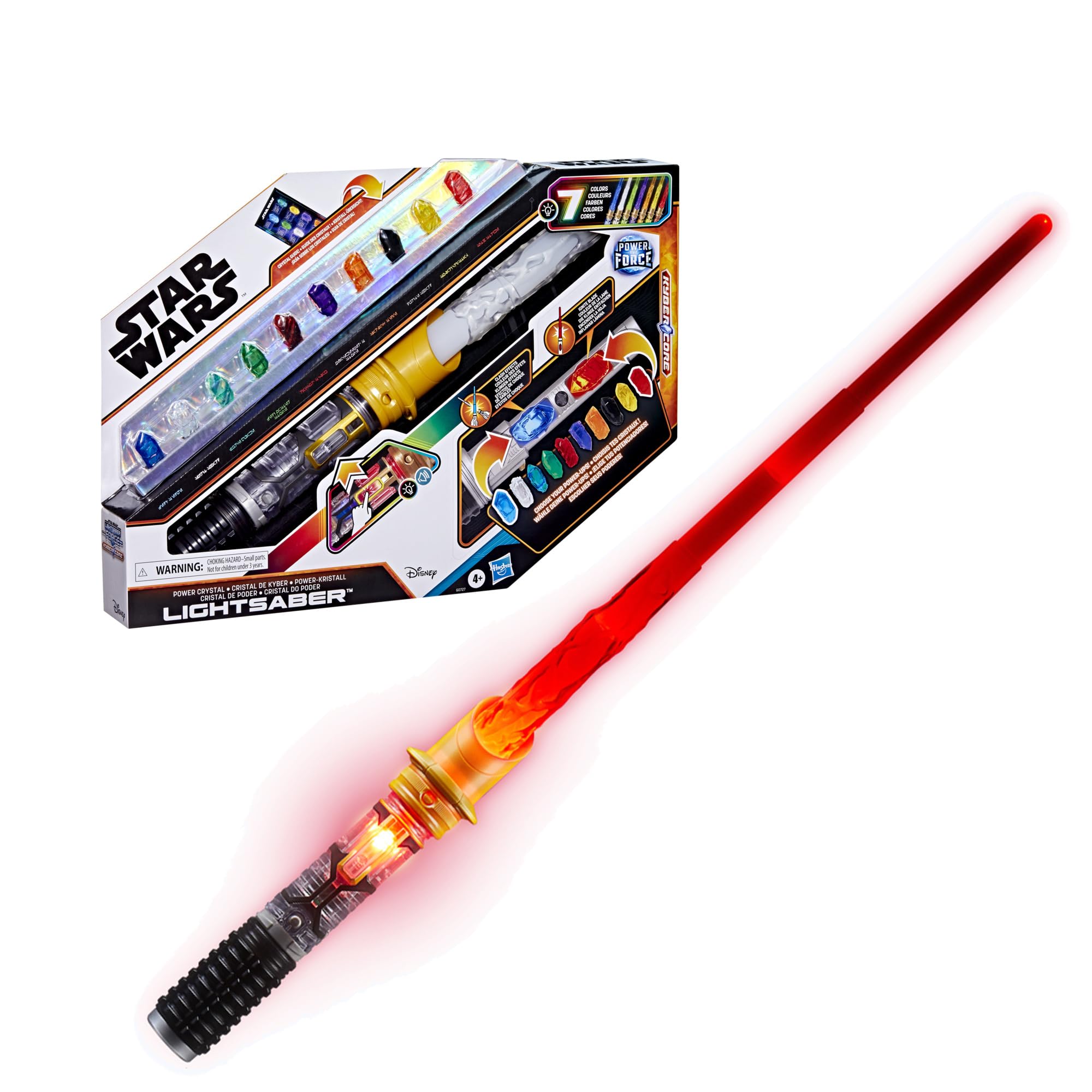 Star Wars Power Crystal Lightsaber - 7 Colors, 10 Swappable Kyber Crystals | Hasbro 1