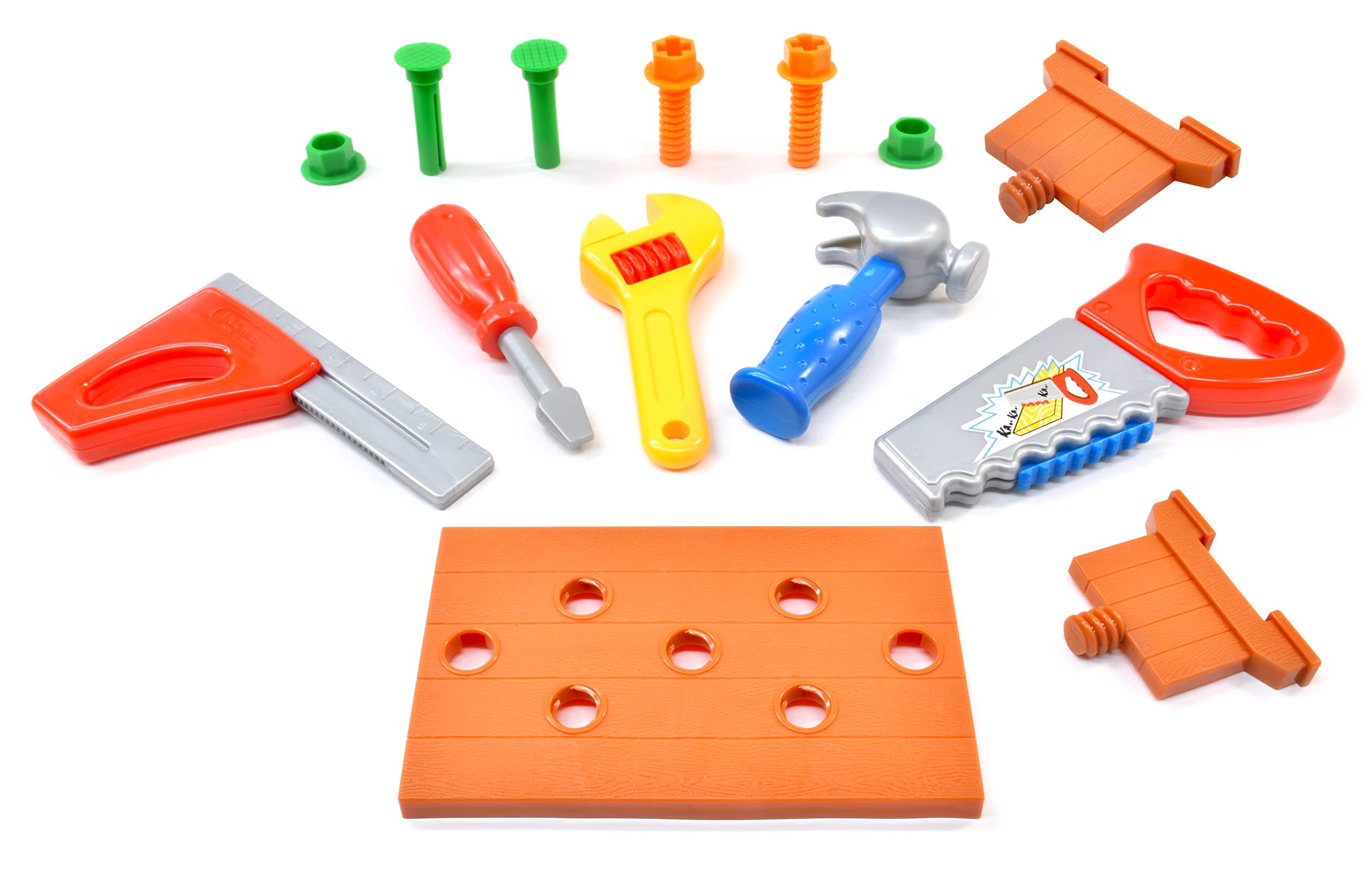 Peterkin Classic Children's Tool Set in Carry Case - 14 Piece Plastic Role Play Toys | Ages 3+ 5