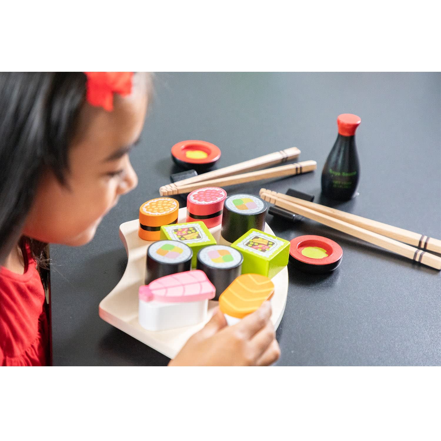 New Classic Toys Wooden Sushi Pretend Play Set - Educational Role Play for Kids 3+ 11