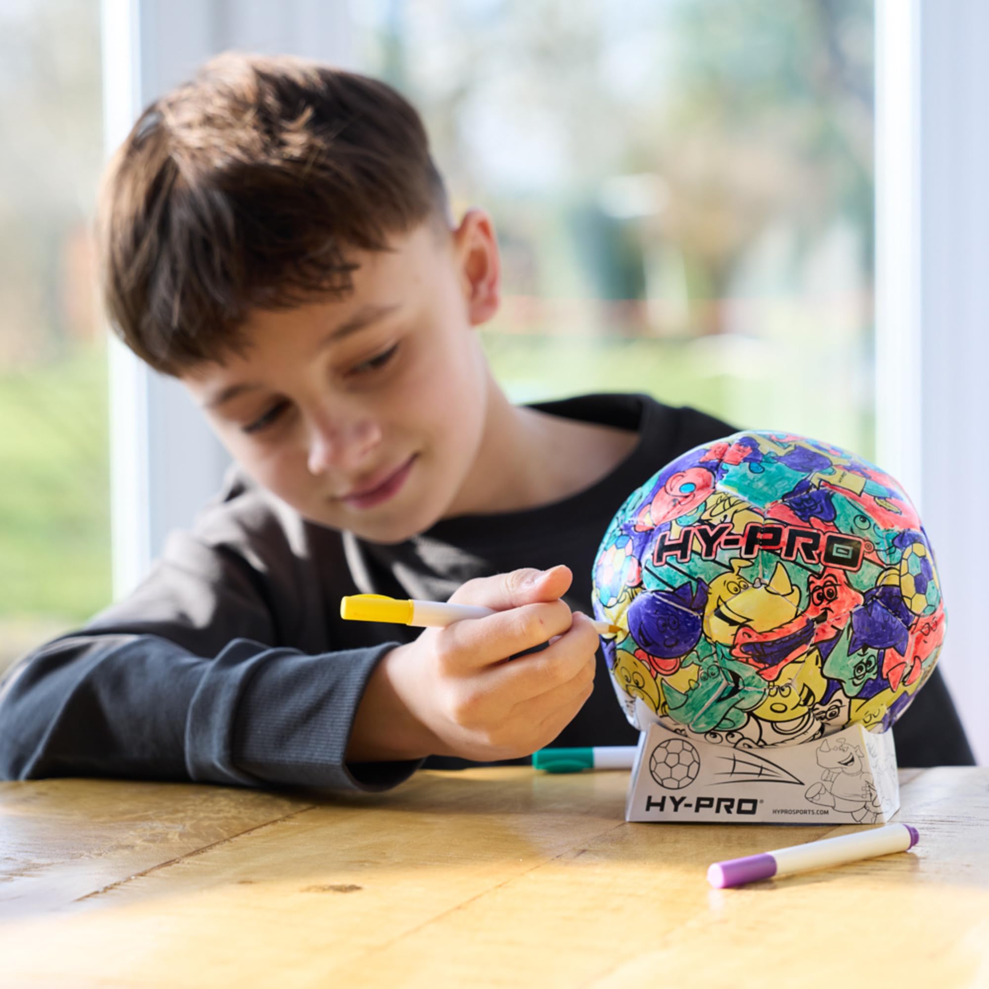 Hy-Pro Doodlekick Colour In Football with Pump - Size 2 Creative Soccer Ball 2