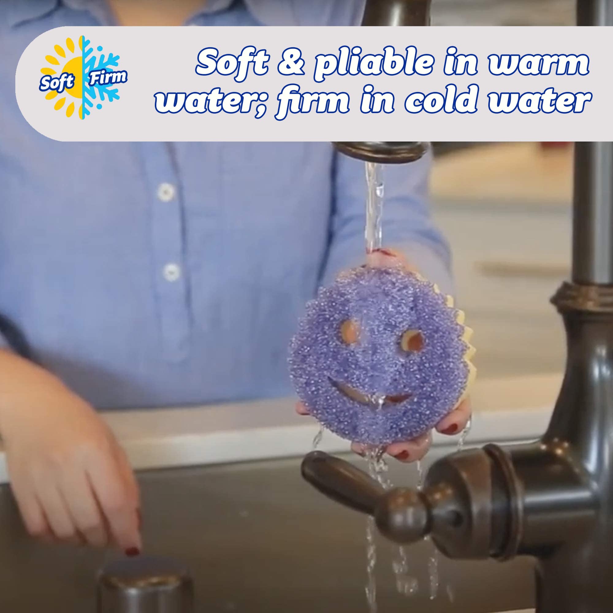 Scrub Daddy Scrub Mommy Dual Sided Non-Scratch Cleaning Sponges - Blue, 2 Pack 4