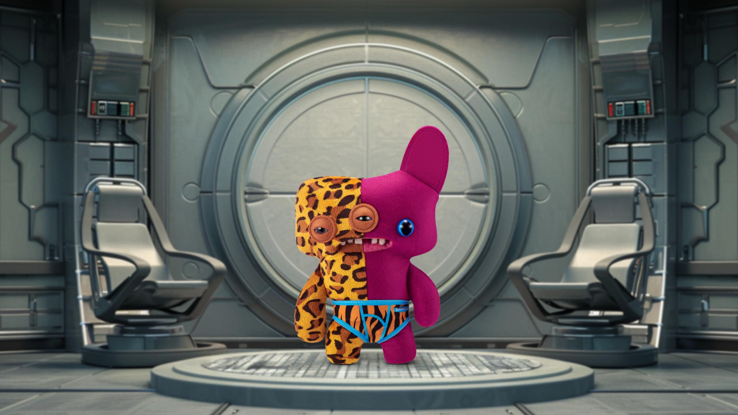 Fuggler Misfit Monsters 9-inch Series 1 - Annoyed-o Leopard & Burgundy Plush Toy by ZURU