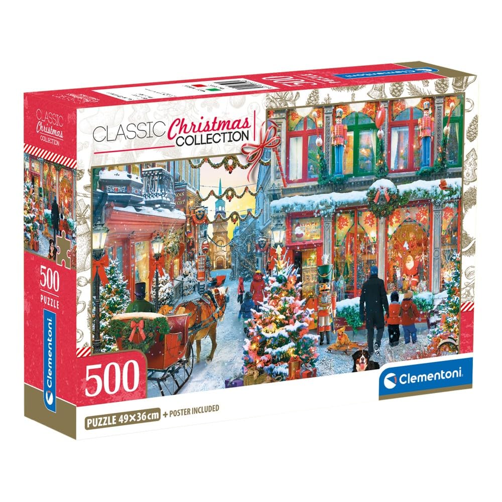 Clementoni 500-Piece Jigsaw Puzzle - Joy of Christmas, Made in Italy