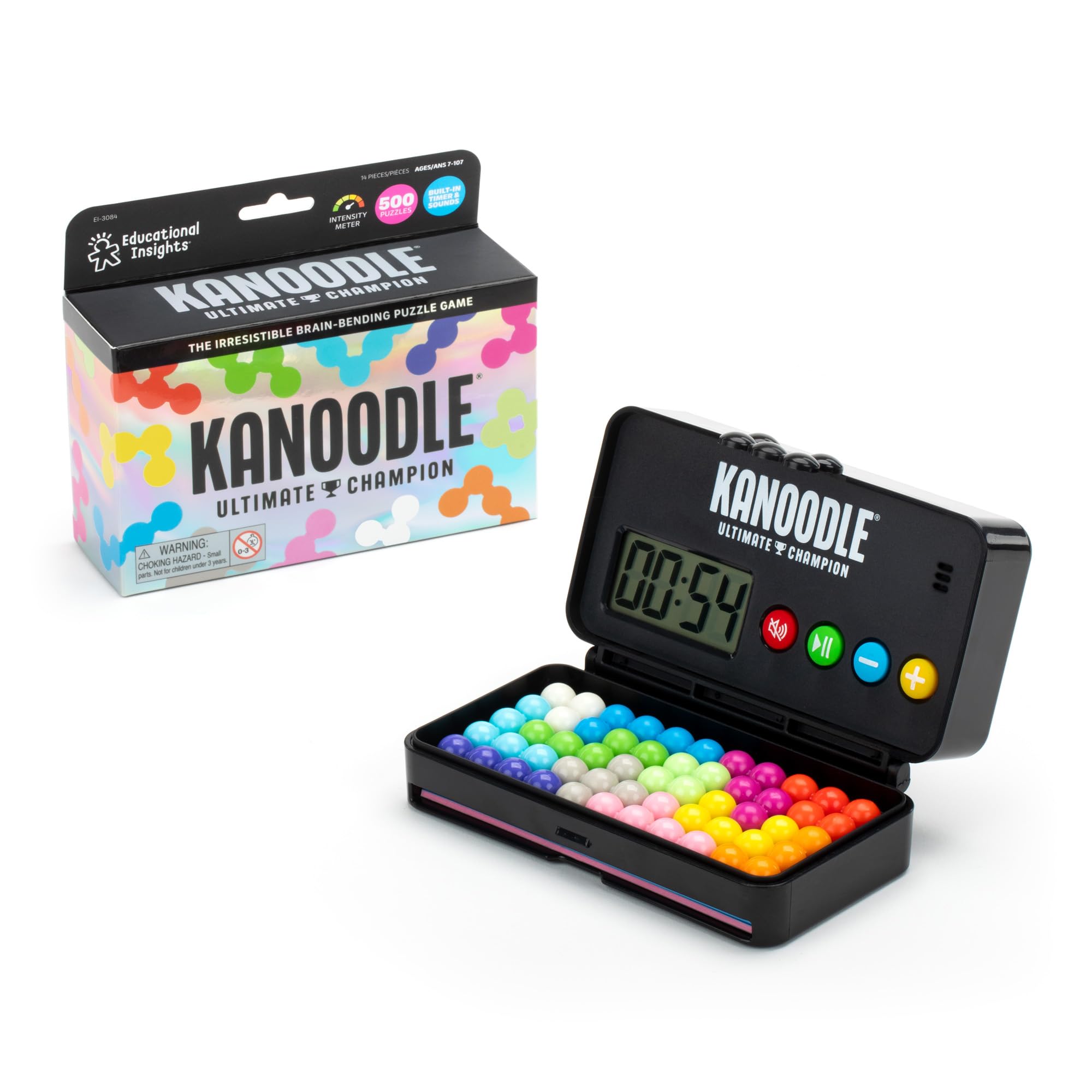 Educational Insights Kanoodle Ultimate Champion Brain Game with 500 Challenges, 2D & 3D Puzzles, Timer