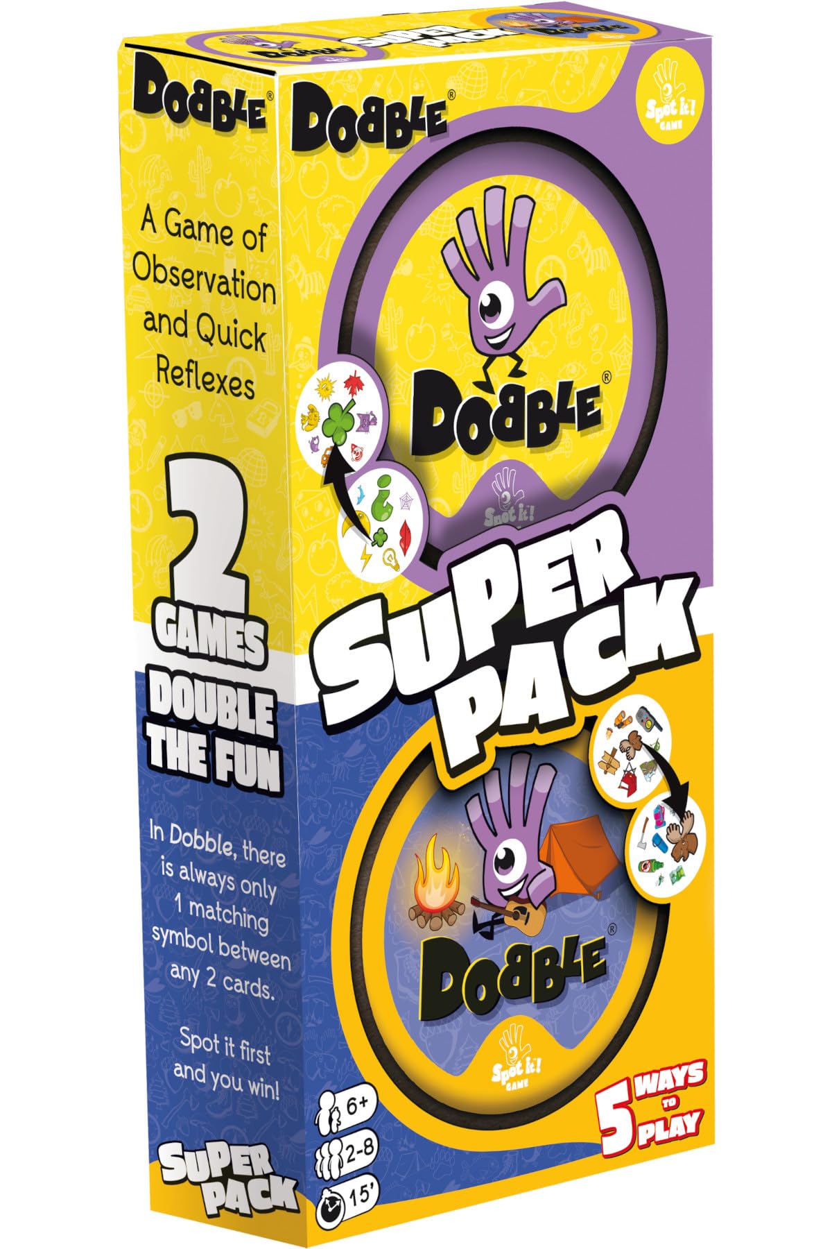 Asmodee Dobble Super Pack (Camping + Classic) Family Card Game for Ages 6 and Up 2