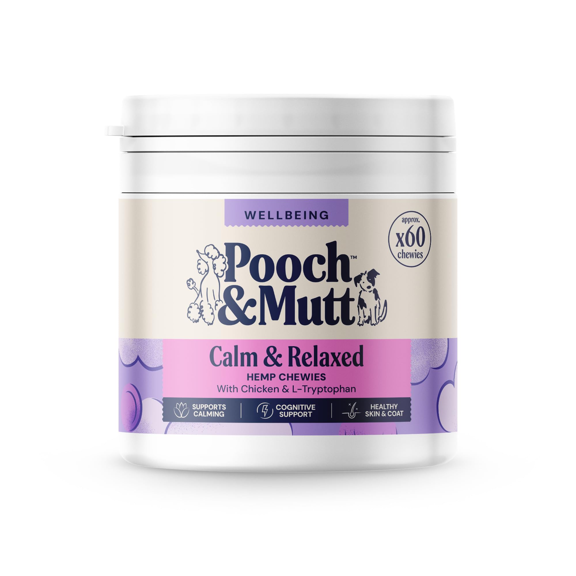 Pooch & Mutt Hemp Chewies Calming Treats for Dogs | Chicken Flavor | 80g Pack