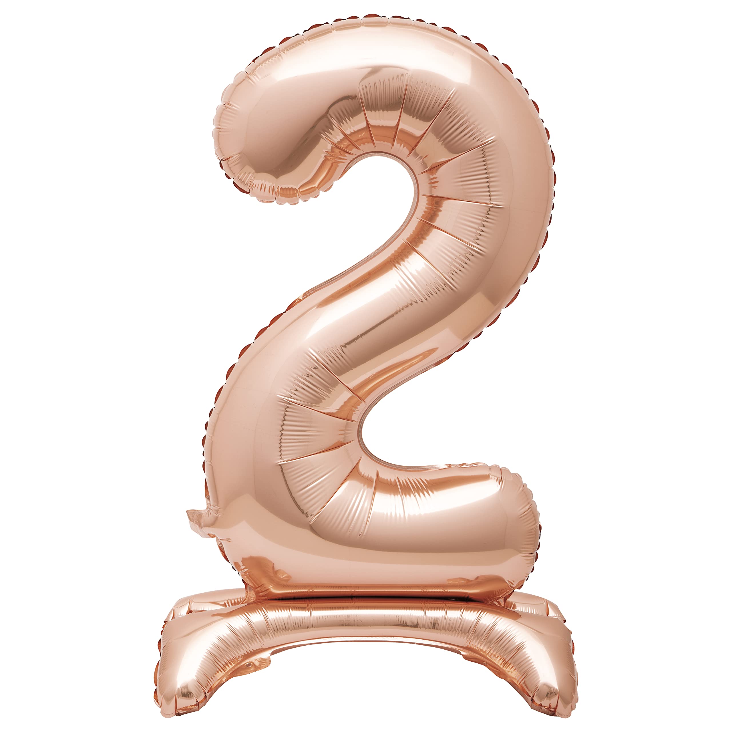 Rose Gold Foil Number 2 Balloon - 76cm Free-Standing Party Decor 1