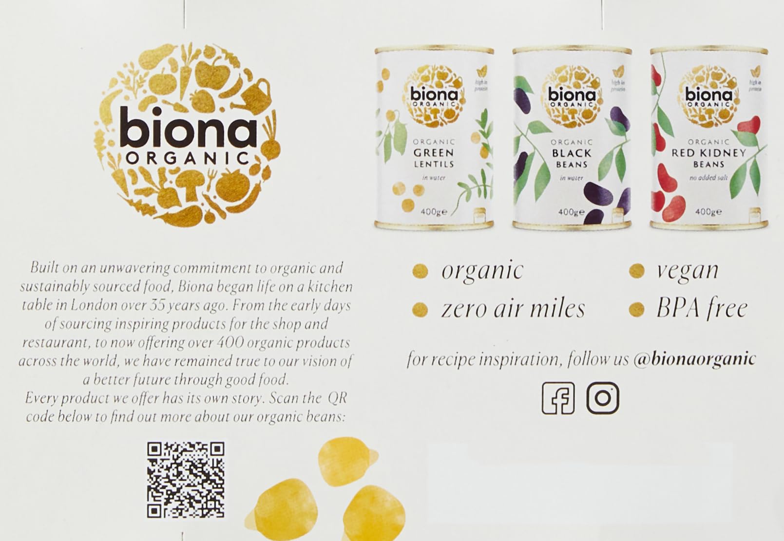 Biona Organic Chick Peas 4 x 400g - Vegan, No Added Salt, Source of Fibre & Protein 2