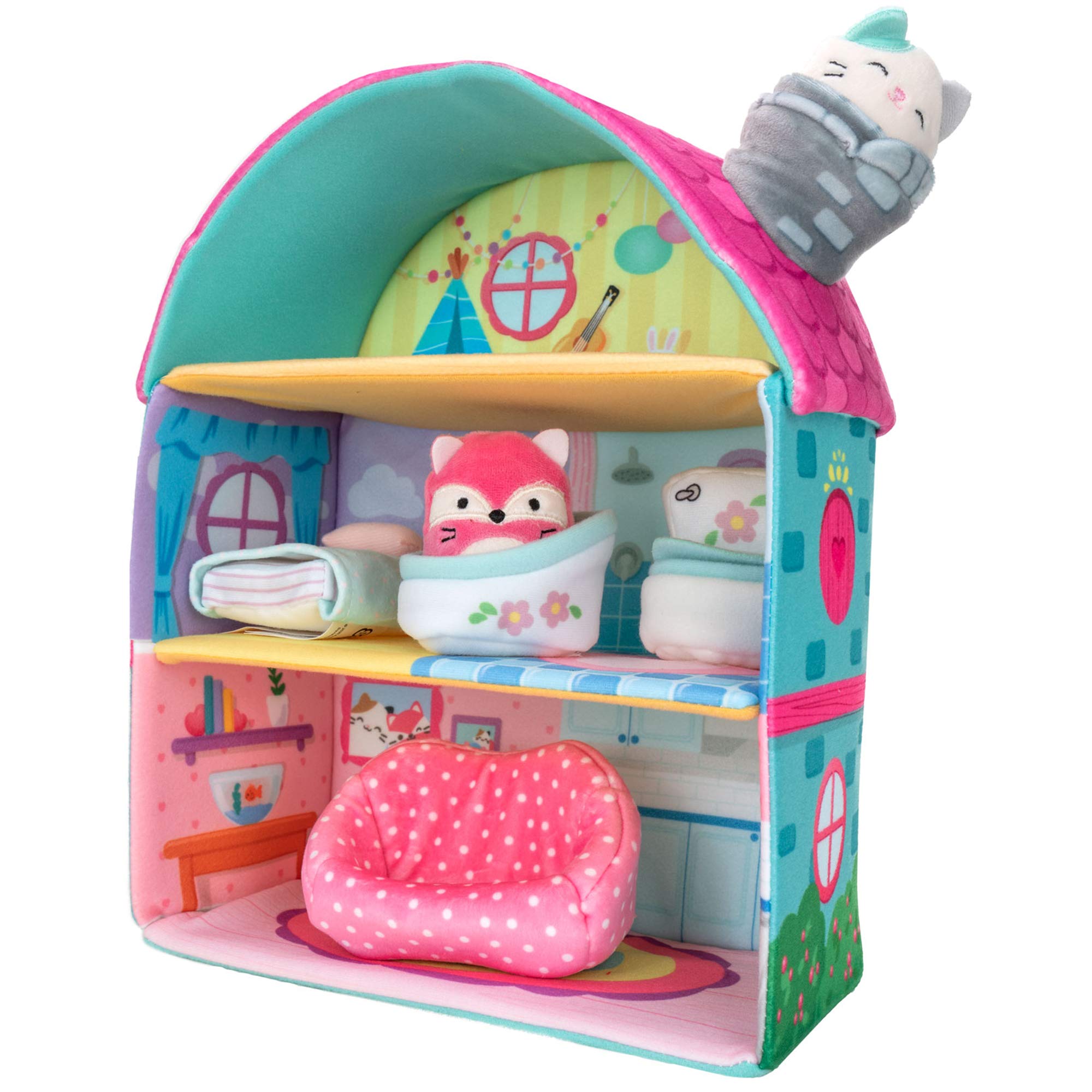 Squishville Fifi's Cottage Townhouse Playset with Cam & Fifi Mini Squishmallows - 2" Plush Toy Set 2