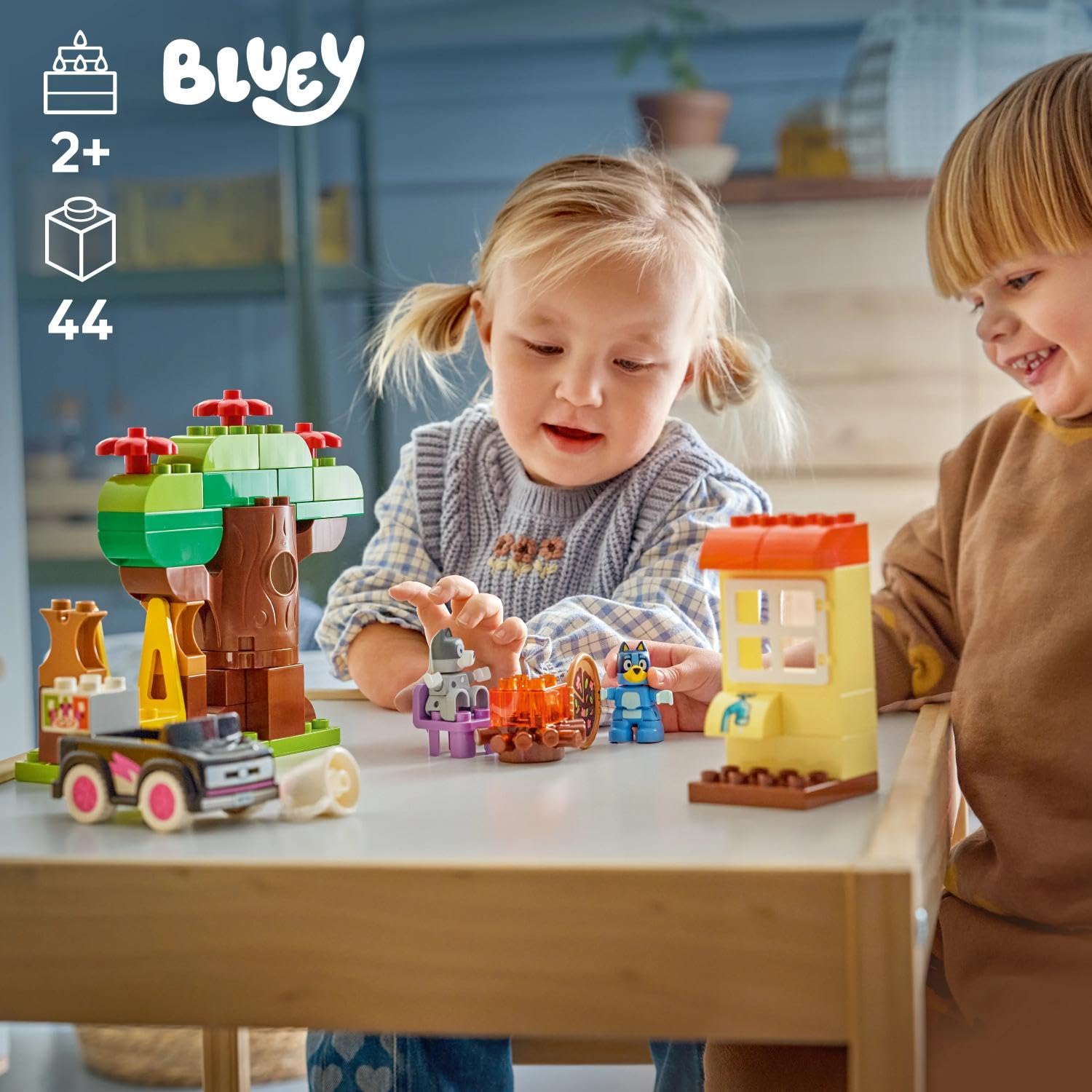 LEGO DUPLO Bluey Pizza Girls with Muffin and Bluey Building Set | Ages 2+ 3