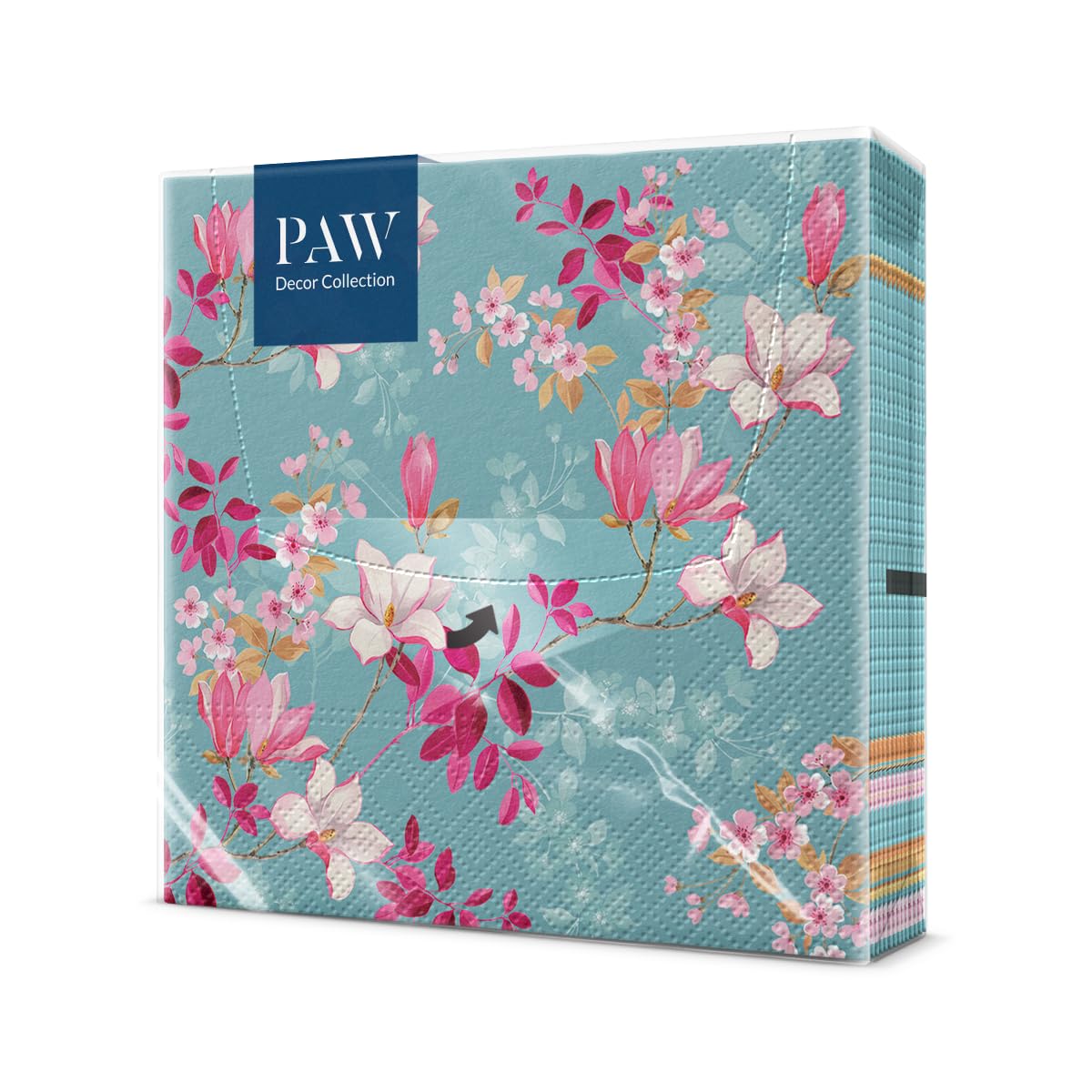 PAW Decor Collection Napkins - 3-Ply, Magnolia Pattern | 33 x 33 cm | 20 Count