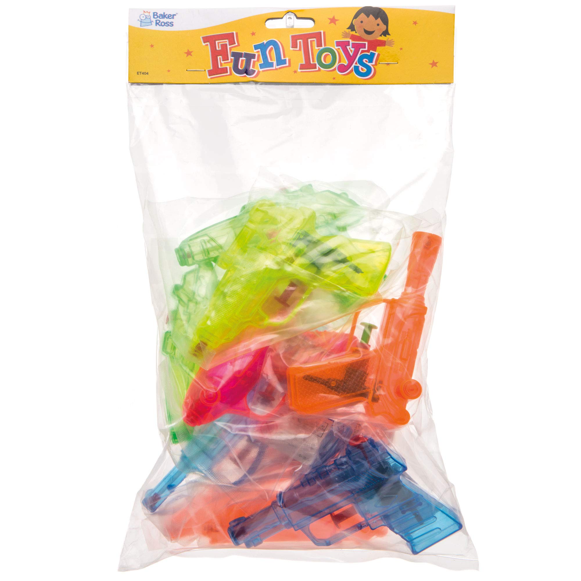 Baker Ross Water Pistols Value Pack - 8 Assorted Designs, 7.5cm-11.5cm | Party Bag Fillers for Kids 3+ 5