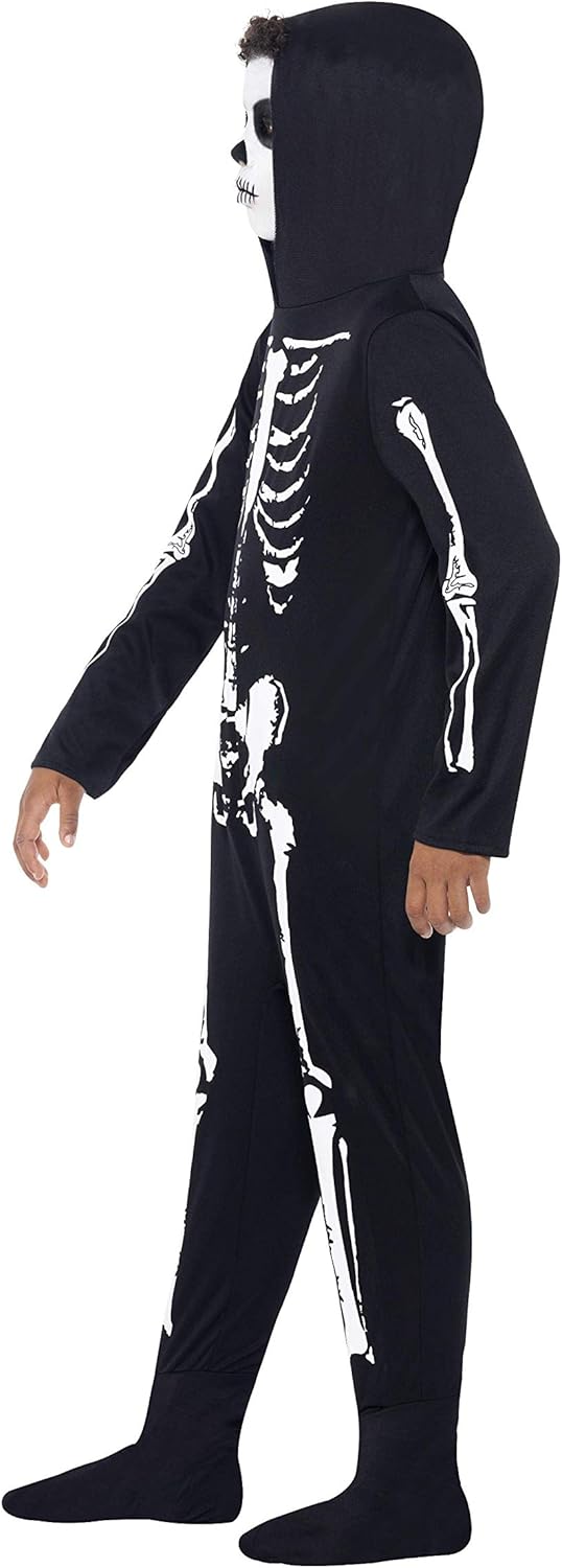 Smiffys Skeleton Costume - All in One Jumpsuit with Hood, Size S 3