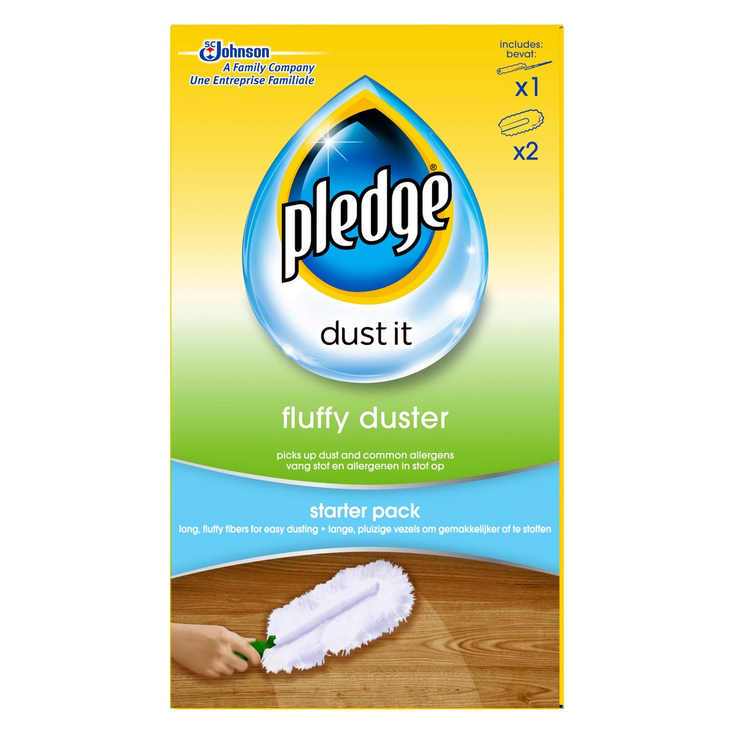Pledge Duster Starter Kit - Multi-Surface Cleaner with Long Fluffy Fibres for Dust, Dirt & Lint 3