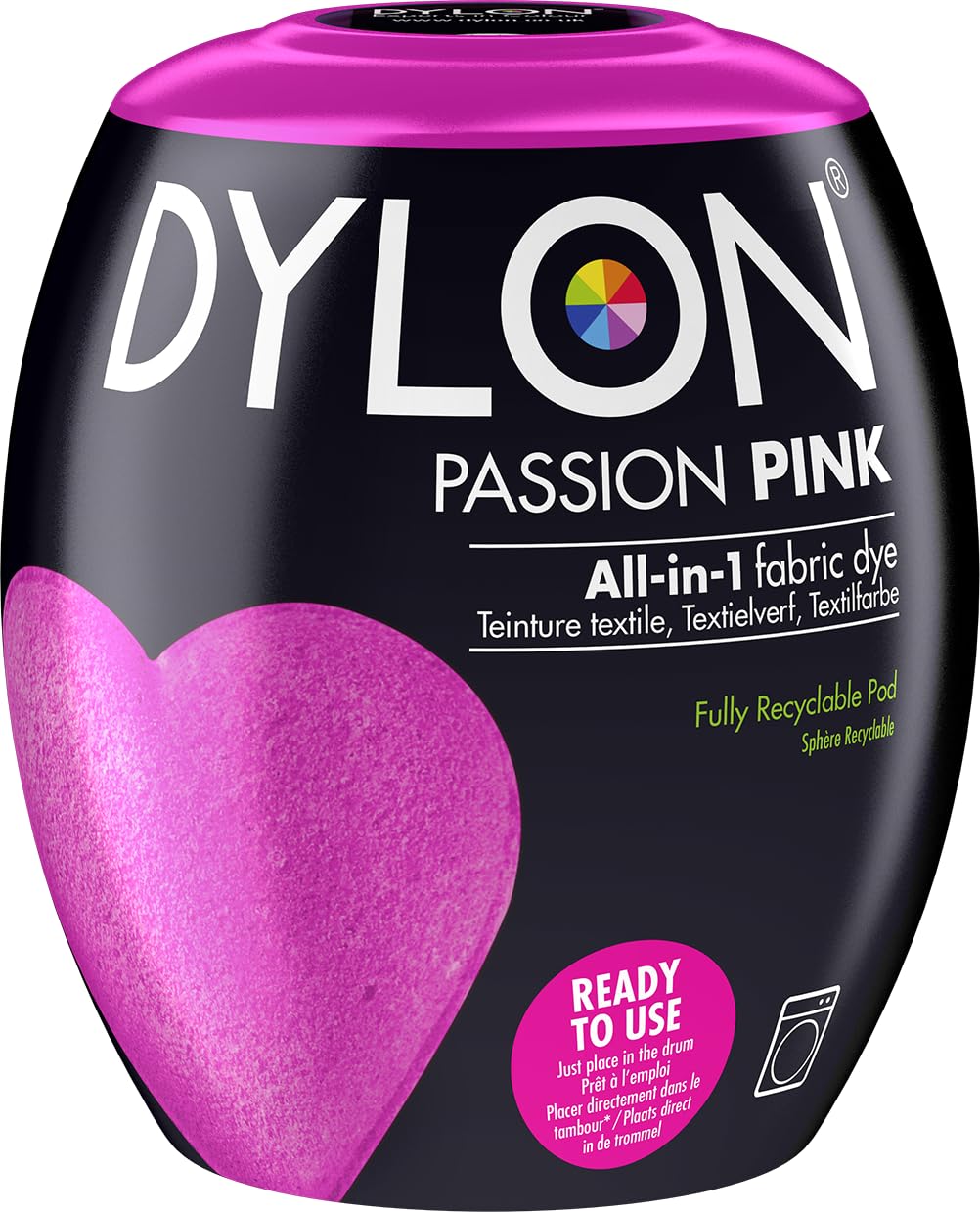Dylon Washing Machine Fabric Dye Pod - Passion Pink, 350g 1