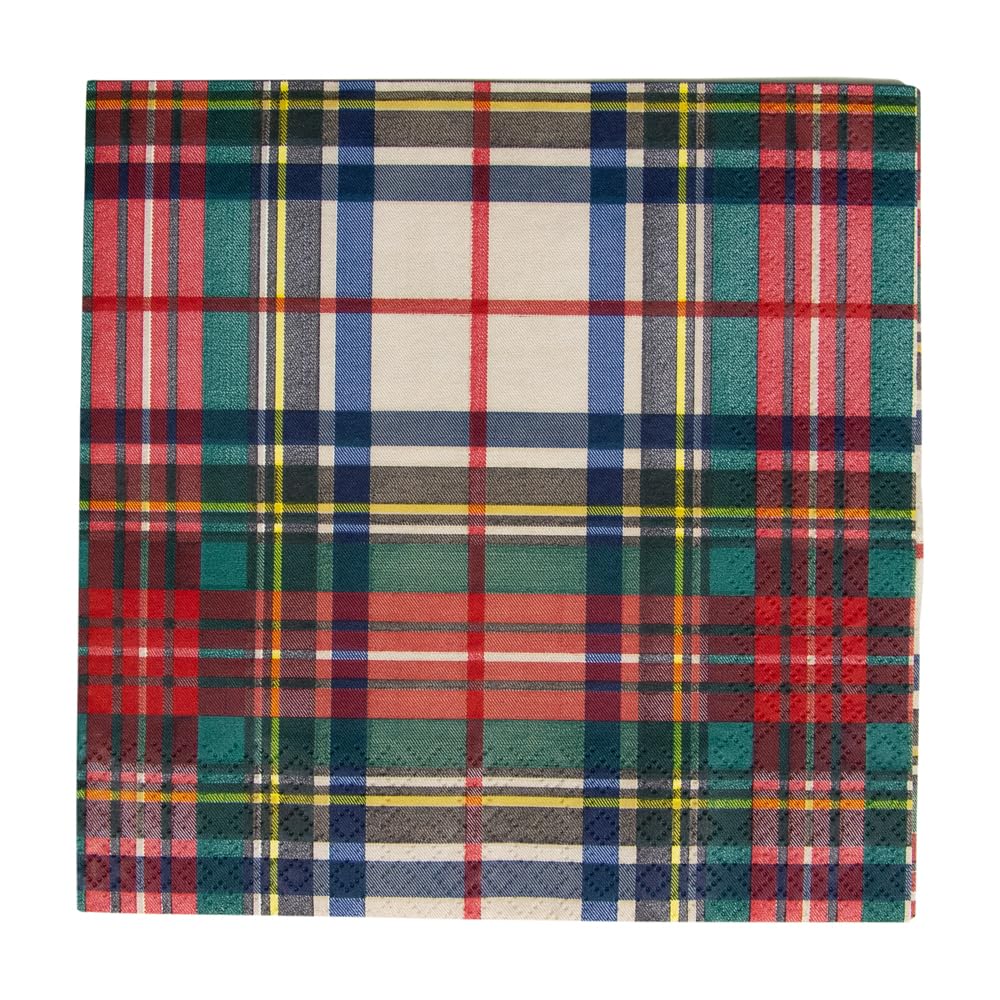 Caspari Stewart Tartan Paper Luncheon Napkins - Triple-Ply, 20 Count