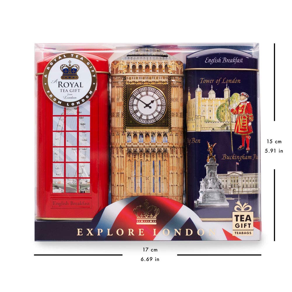 Ahmad Tea London Collection English Breakfast Tea Caddy Gift Set - 3 x 20 Teabags 7