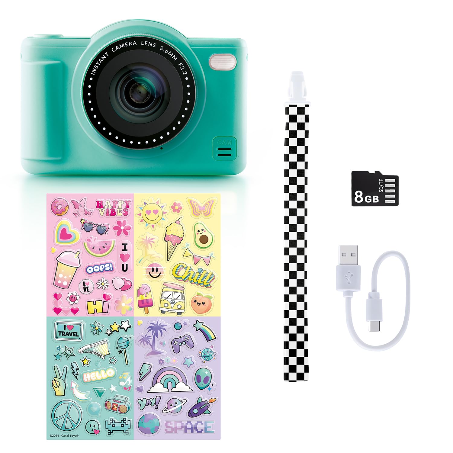 Photo Creator Pop Colour Camera Green - 32MP Kids Digital Camera with 2.4" Screen & 8GB Card