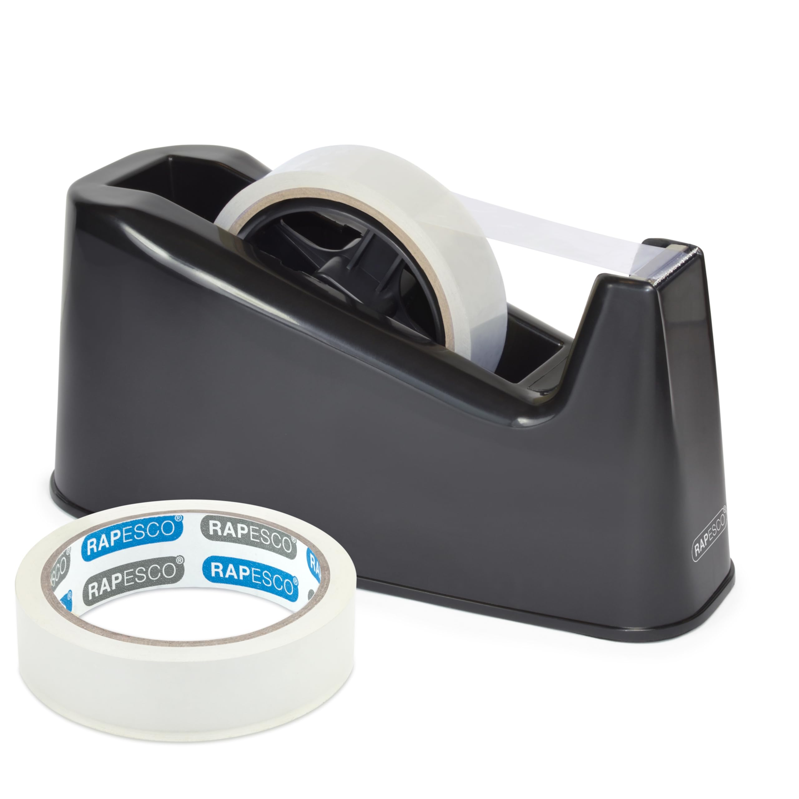 RAPESCO 1808 Transparent Adhesive Tape Rolls - 8 Pack, 25mm x 66m, Clear Refills for 3" Core Dispensers 8