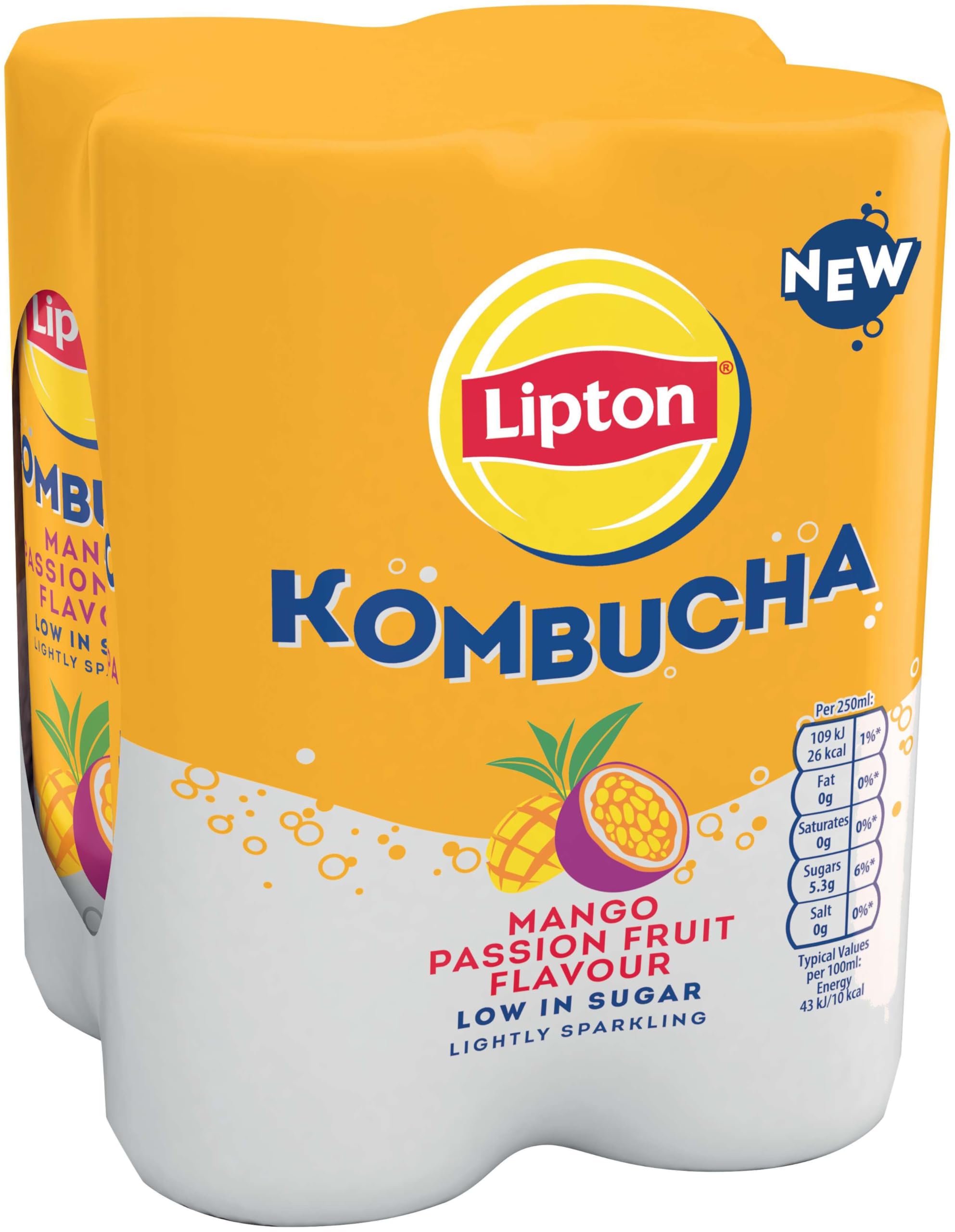 Lipton Kombucha Mango & Passion Fruit, 250ml (Pack of 4) 2