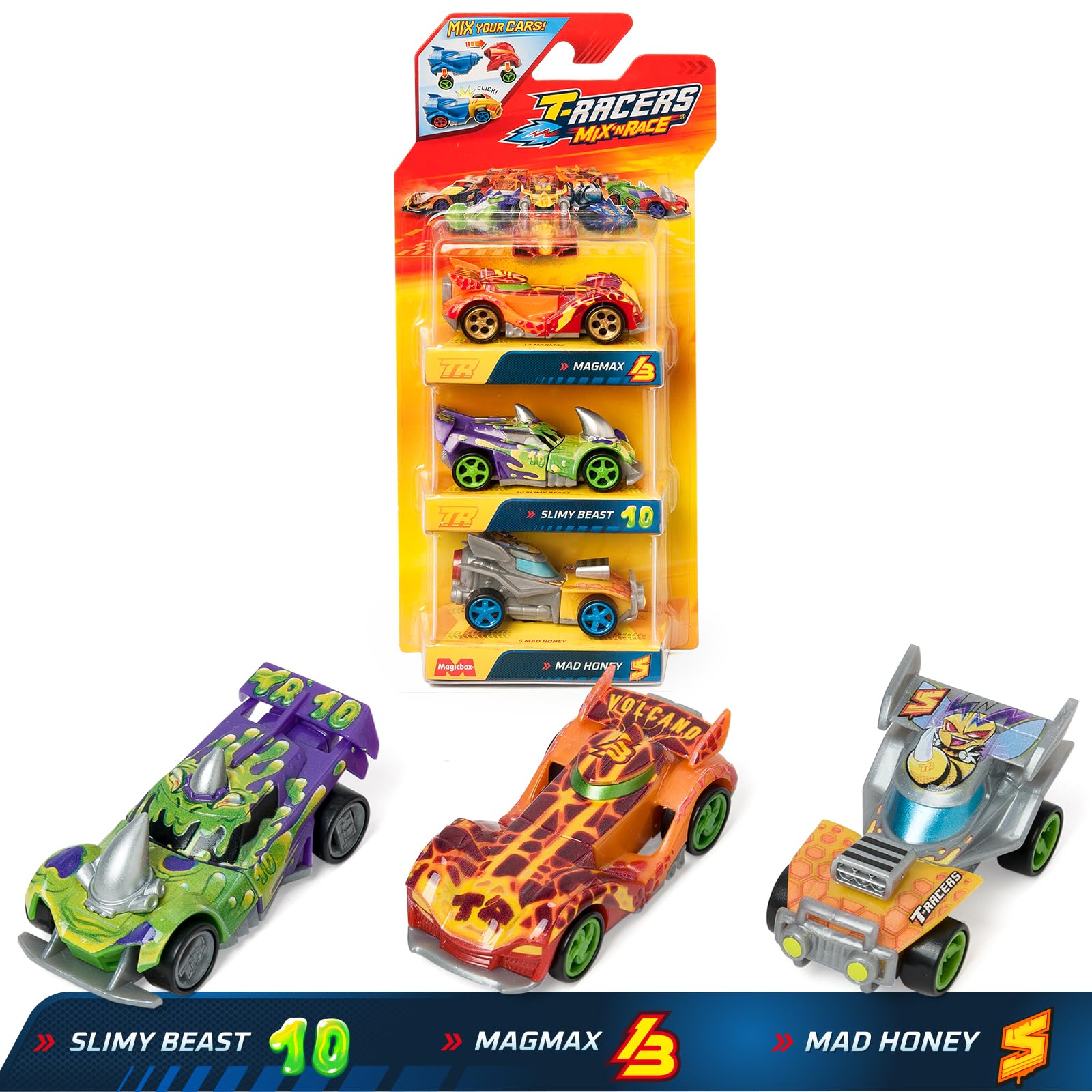 T-RACERS Mix ´N Race 3 Pack – Collectible Interchangeable Cars for Kids 3 Years and Up 8
