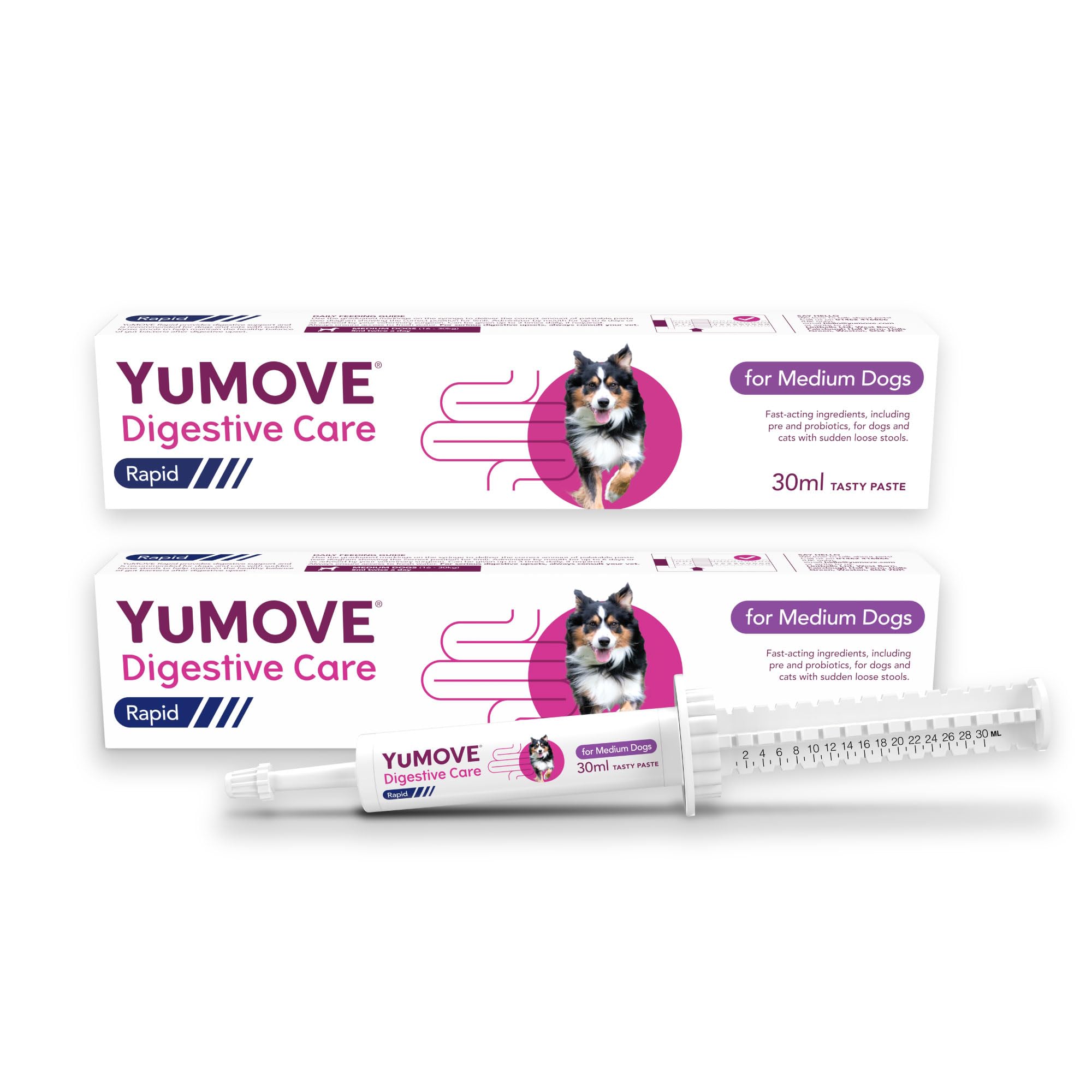 YuMOVE Digestive Care Rapid Dog Pre and Probiotic Paste for Gut Health | 2 Pack | 60ml Total