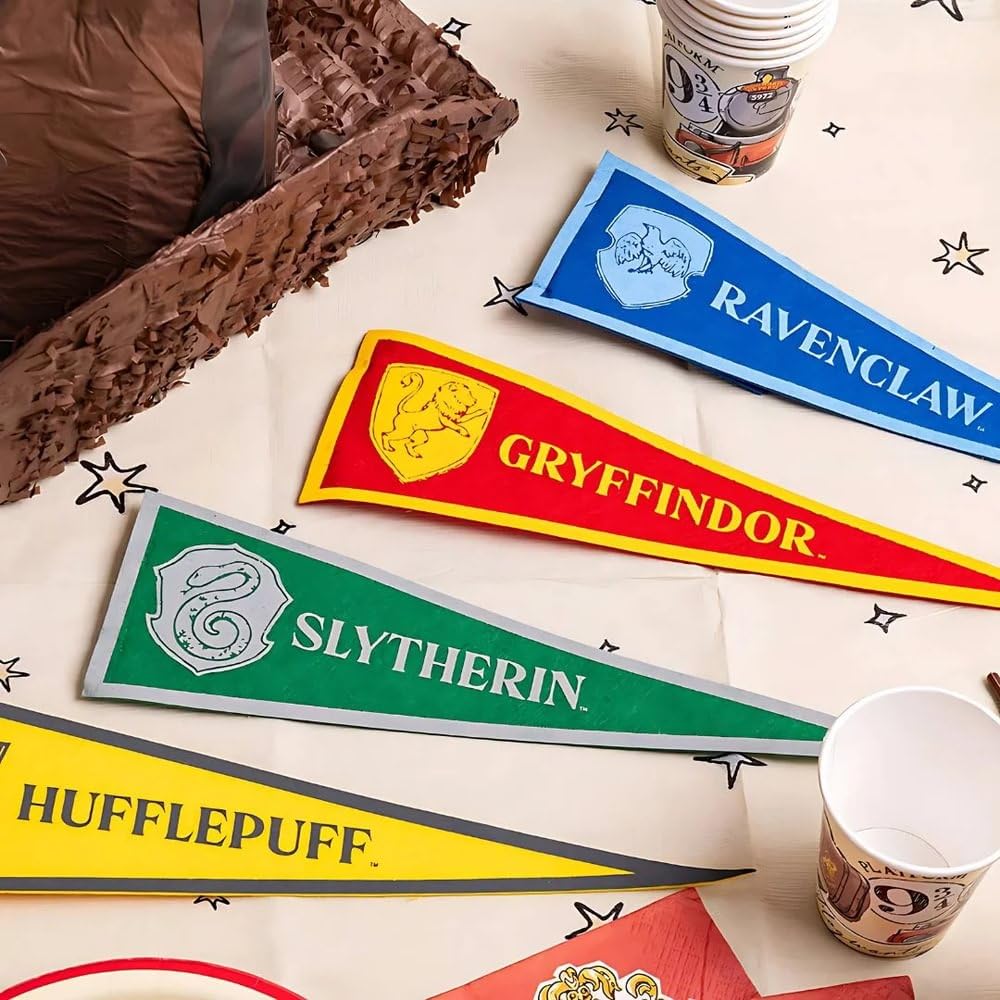 Unique Harry Potter Fabric Pennant Banners - Pack of 4 | Multicolor | 41 cm x 15 cm