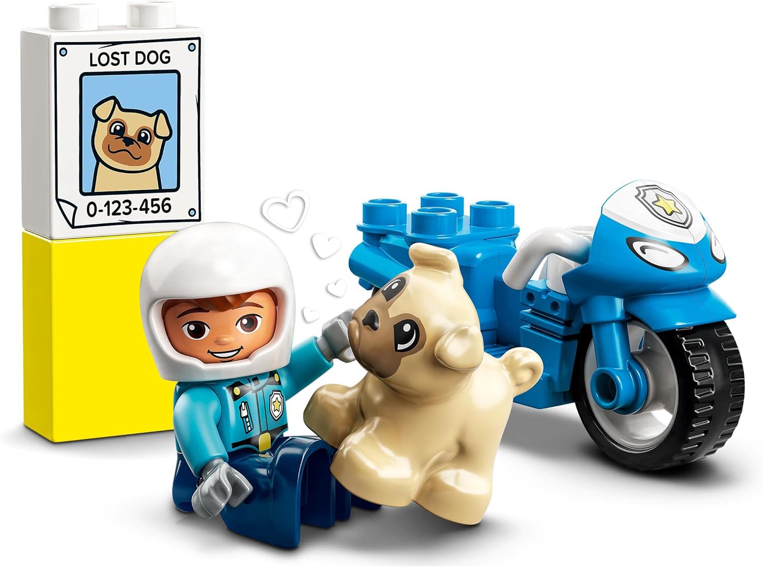 LEGO DUPLO Town Rescue Police Motorcycle Toy - Building Set for Toddlers 2+ 2