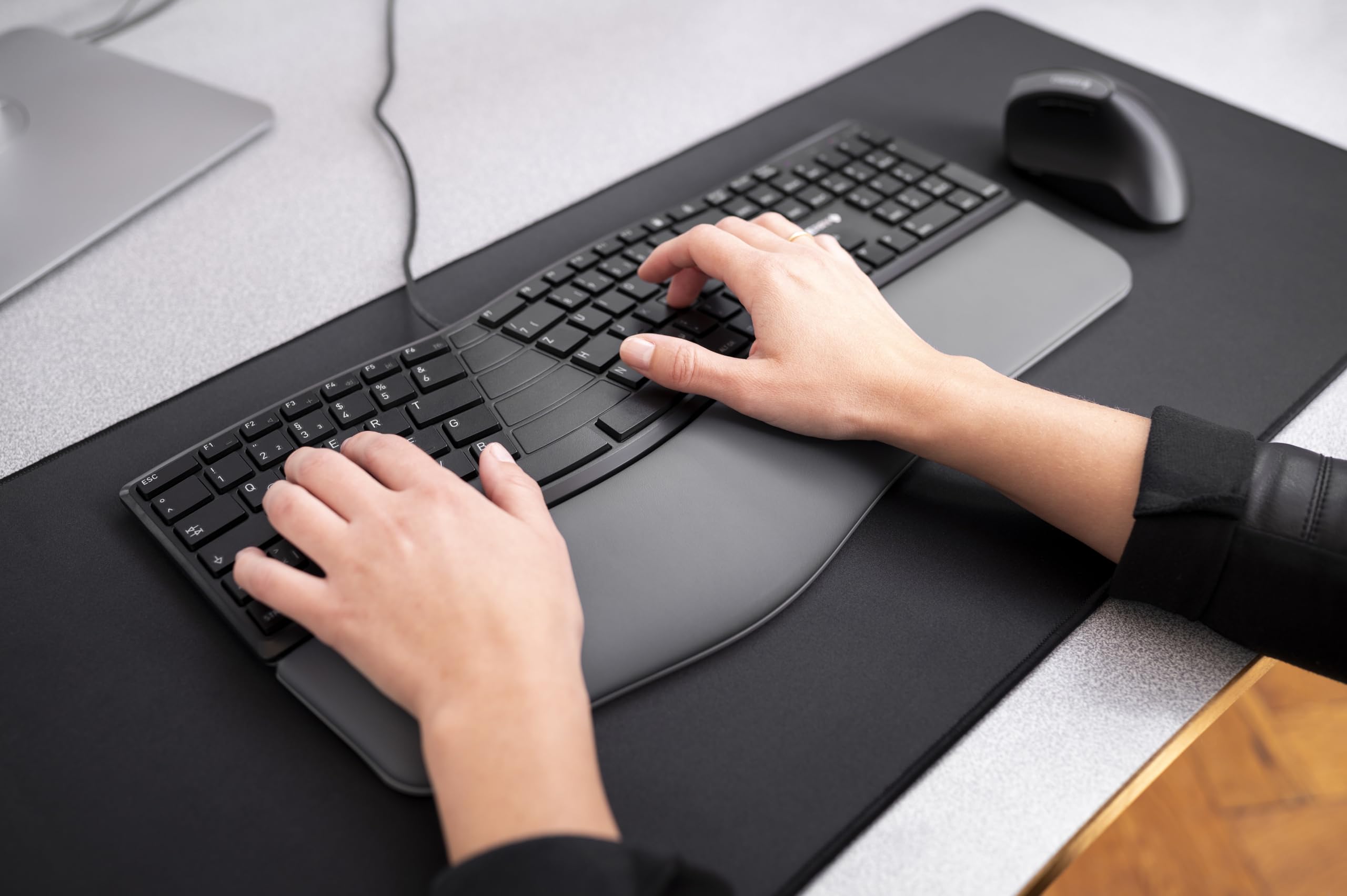 CHERRY KC 4500 ERGO Ergonomic Wired Keyboard - Padded Palm Rest | UK Layout | Black 5