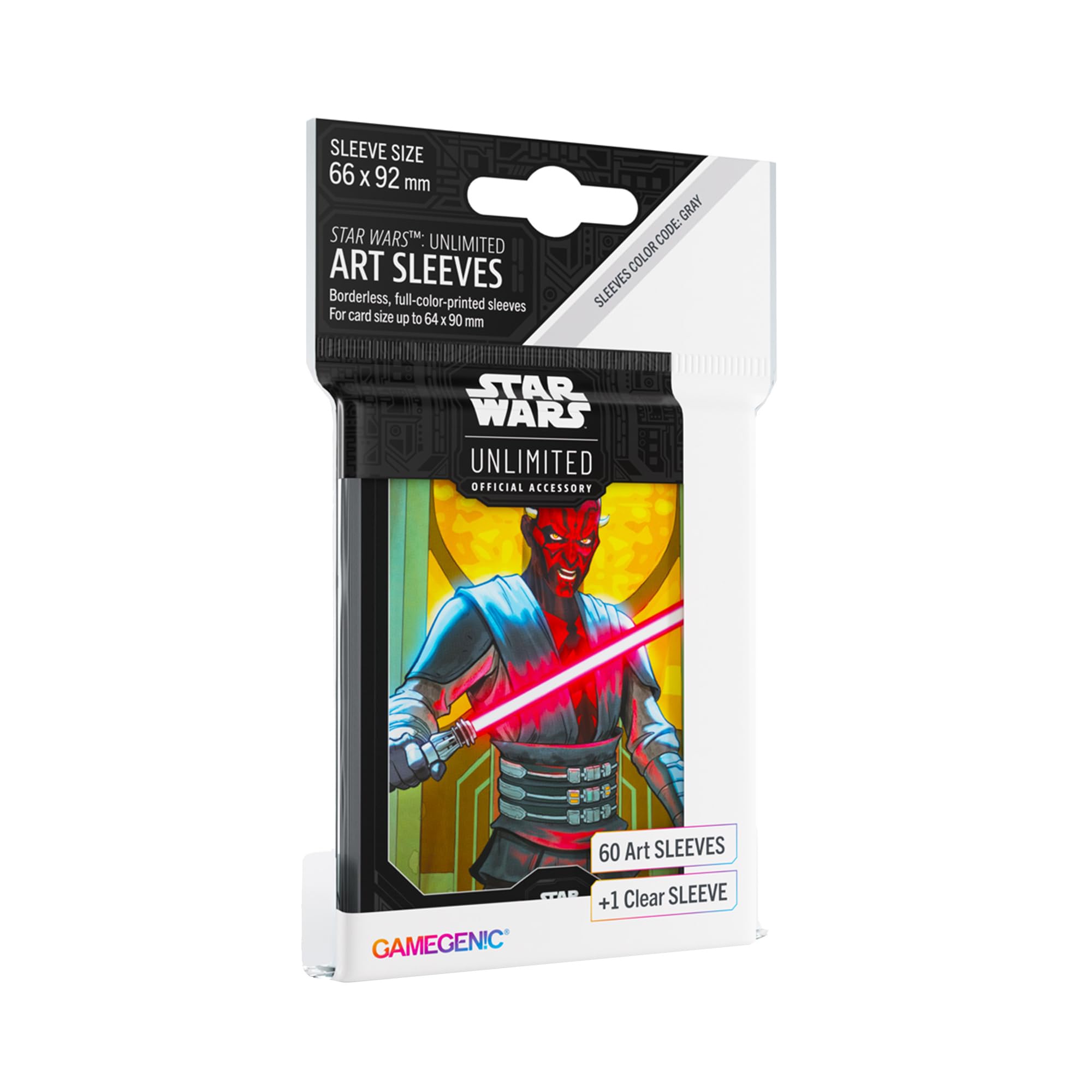 Gamegenic Star Wars Unlimited Darth Maul Art Card Sleeves | 66x92mm | 61 Count 1