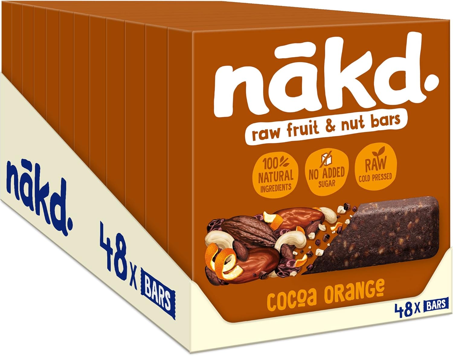 Nakd Cocoa Orange Natural Fruit & Nut Bars - Vegan, Gluten Free, No Added Sugar - 12 Pack 1