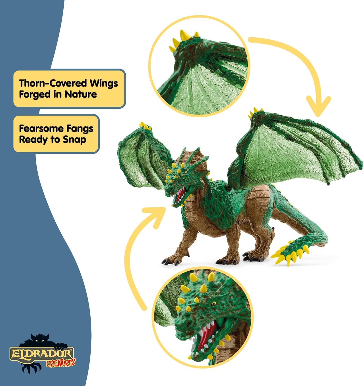 Schleich 70791 Eldrador Creatures Jungle Dragon Figurine - Hand-Painted Fantasy Action Figure for Kids 7+ 10