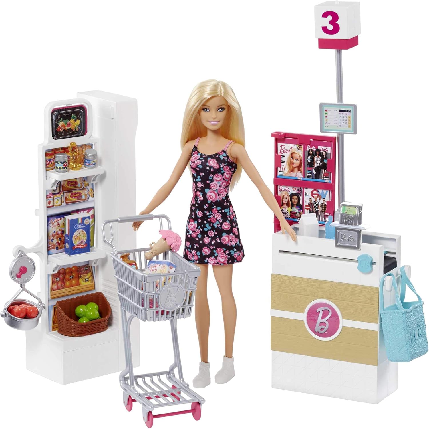 Barbie Grocery Store Playset - Supermarket Role Play for Ages 3+ 1