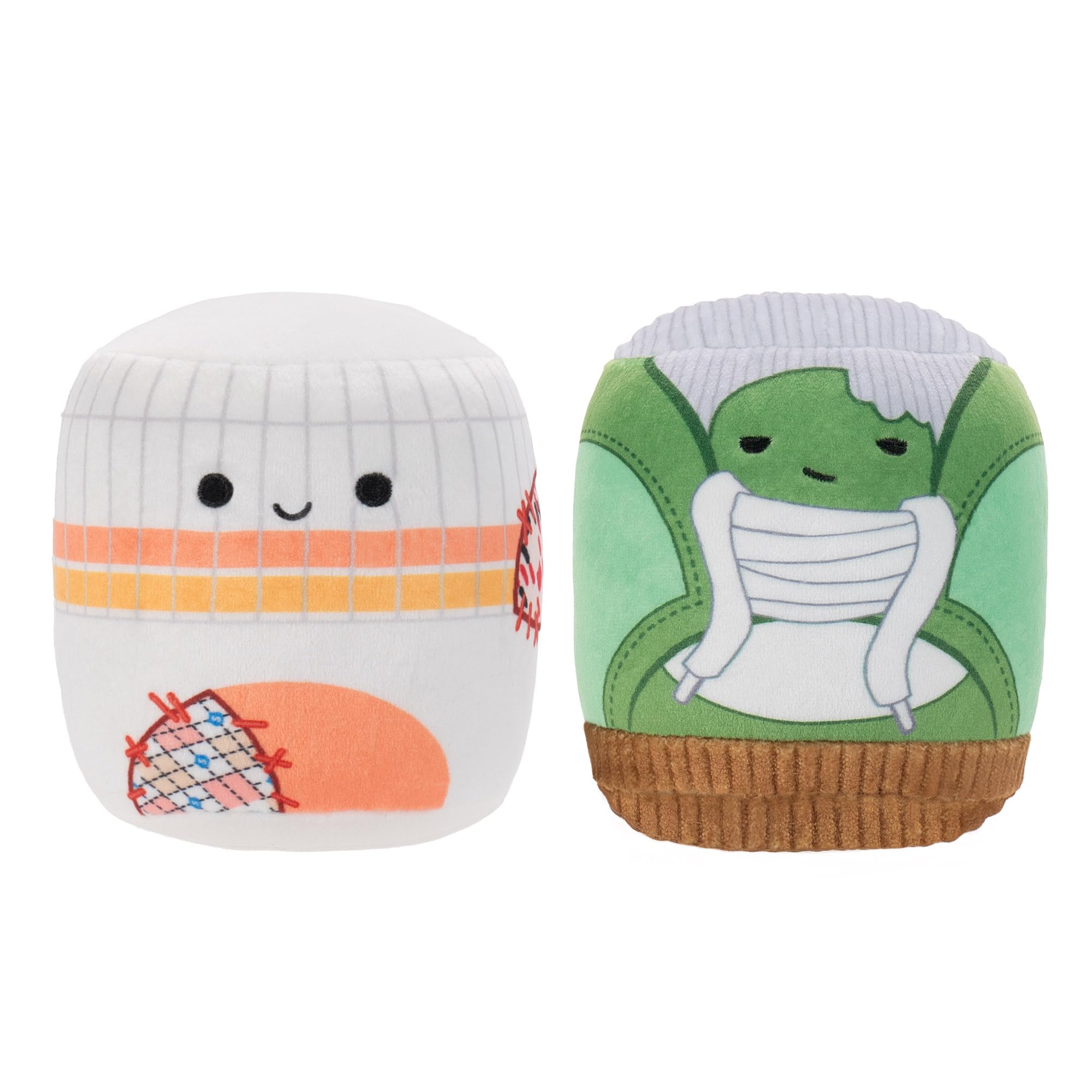Squishmallows Chewmees Brando Shoe & Linus Sock Pet Toys - Squeaky Plush, 2-Piece Set