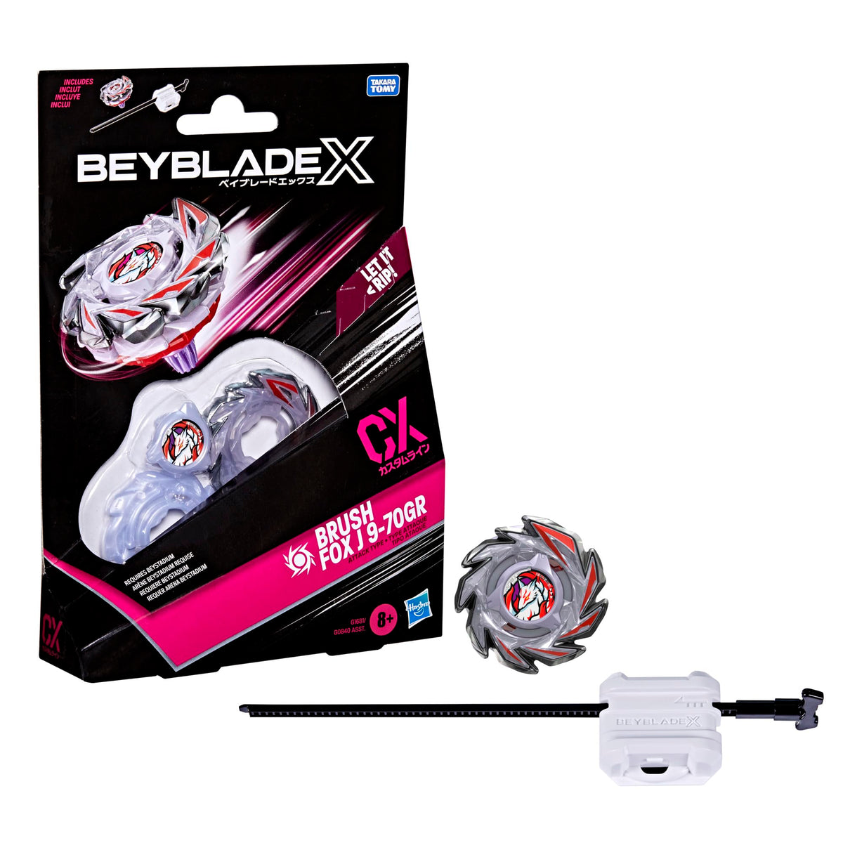 Beyblade X Brush Fox J 9-70GR CX Starter Pack Top and Launcher