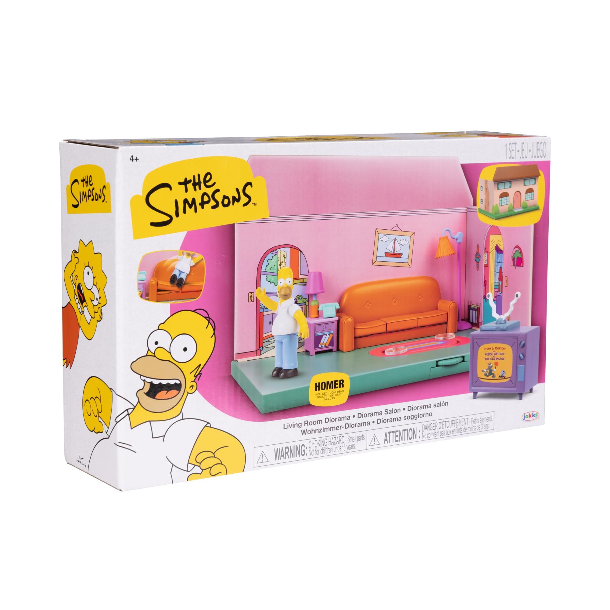 Jakks Pacific The Simpsons Living Room Diorama Playset - Includes Homer Figure, Interactive Features, Ages 4+ 4