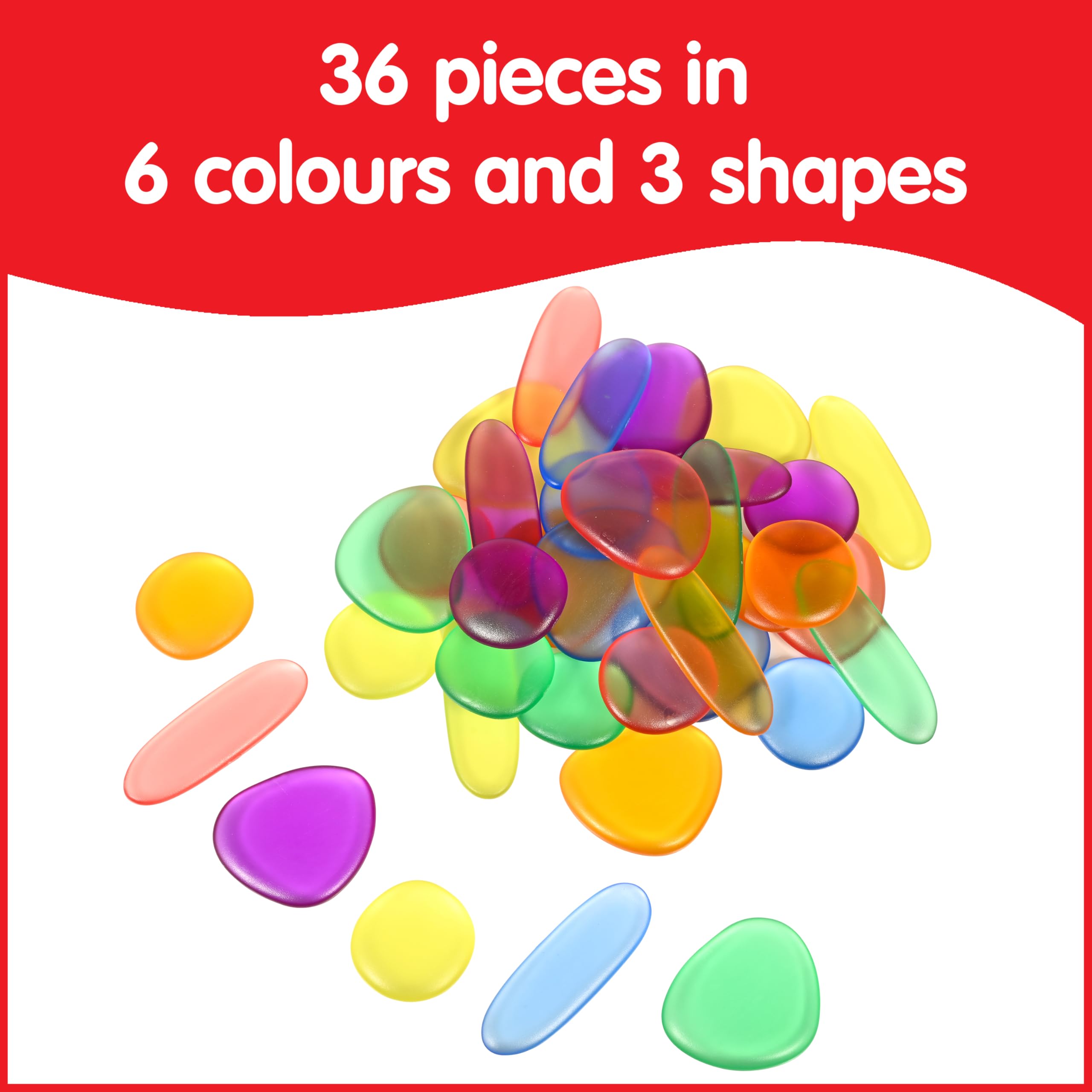 Rainbow Pebbles Junior - Transparent Educational Toy Set for Ages 18m+ 2